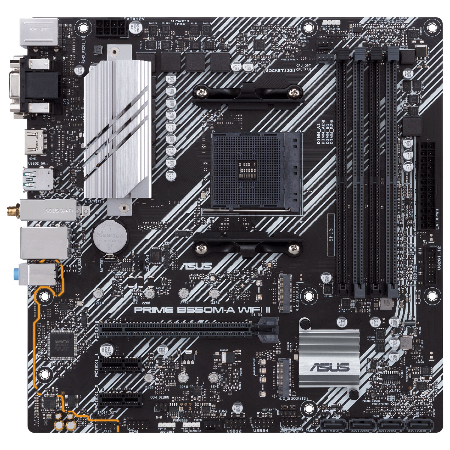 Carte mère Prime B550M-A Wi-Fi II Micro-ATX AM4 d'ASUS pour processeurs Ryzen 3000/4000/5000 d'AMD