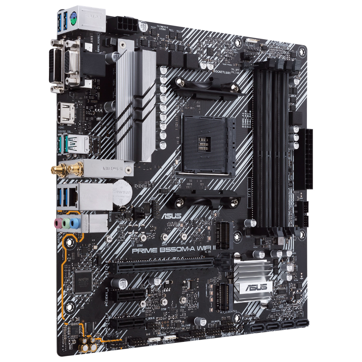 Carte mère Prime B550M-A Wi-Fi II Micro-ATX AM4 d'ASUS pour processeurs Ryzen 3000/4000/5000 d'AMD