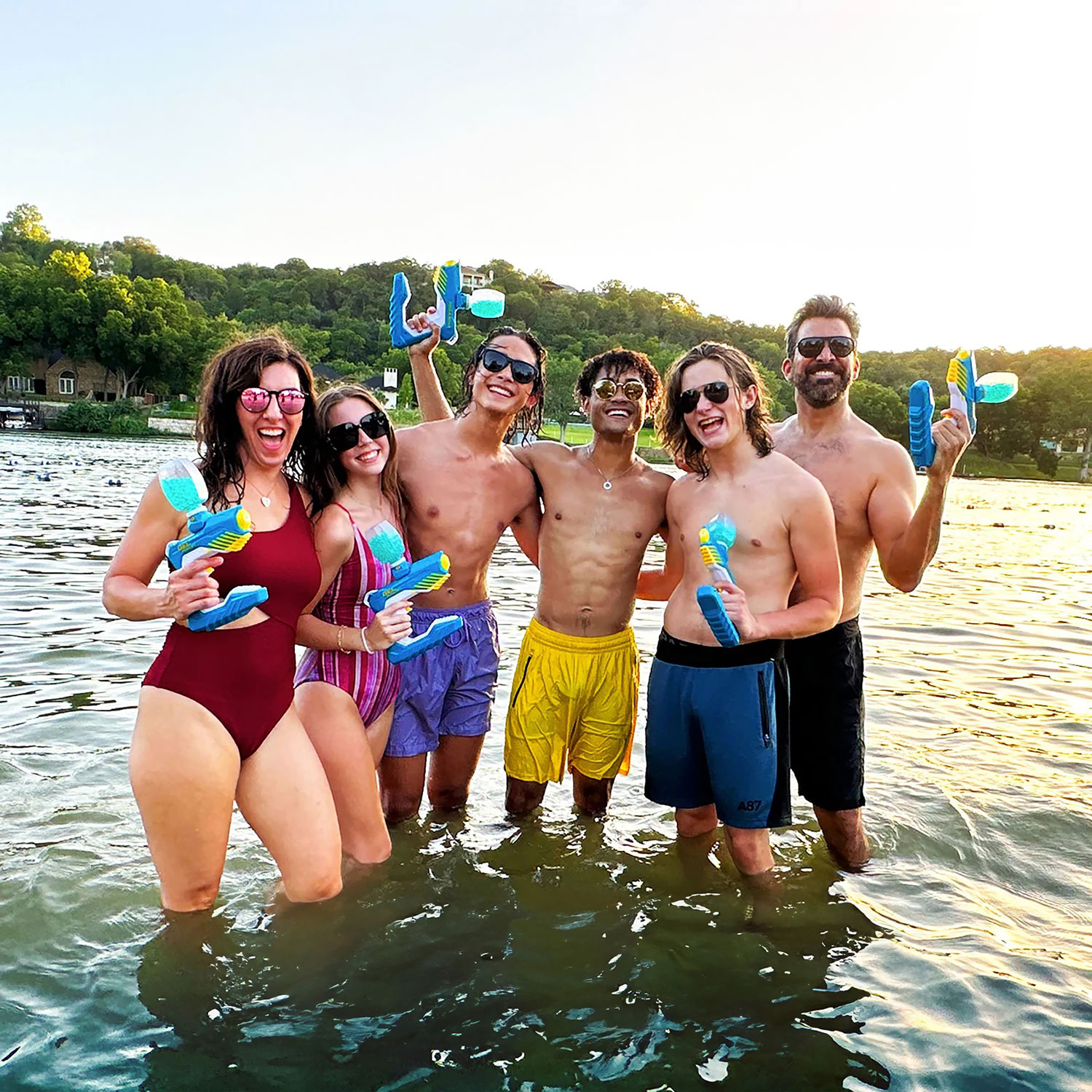 Pistolet à billes de gel Piranha de Gel Blaster - Bleu/Blanc