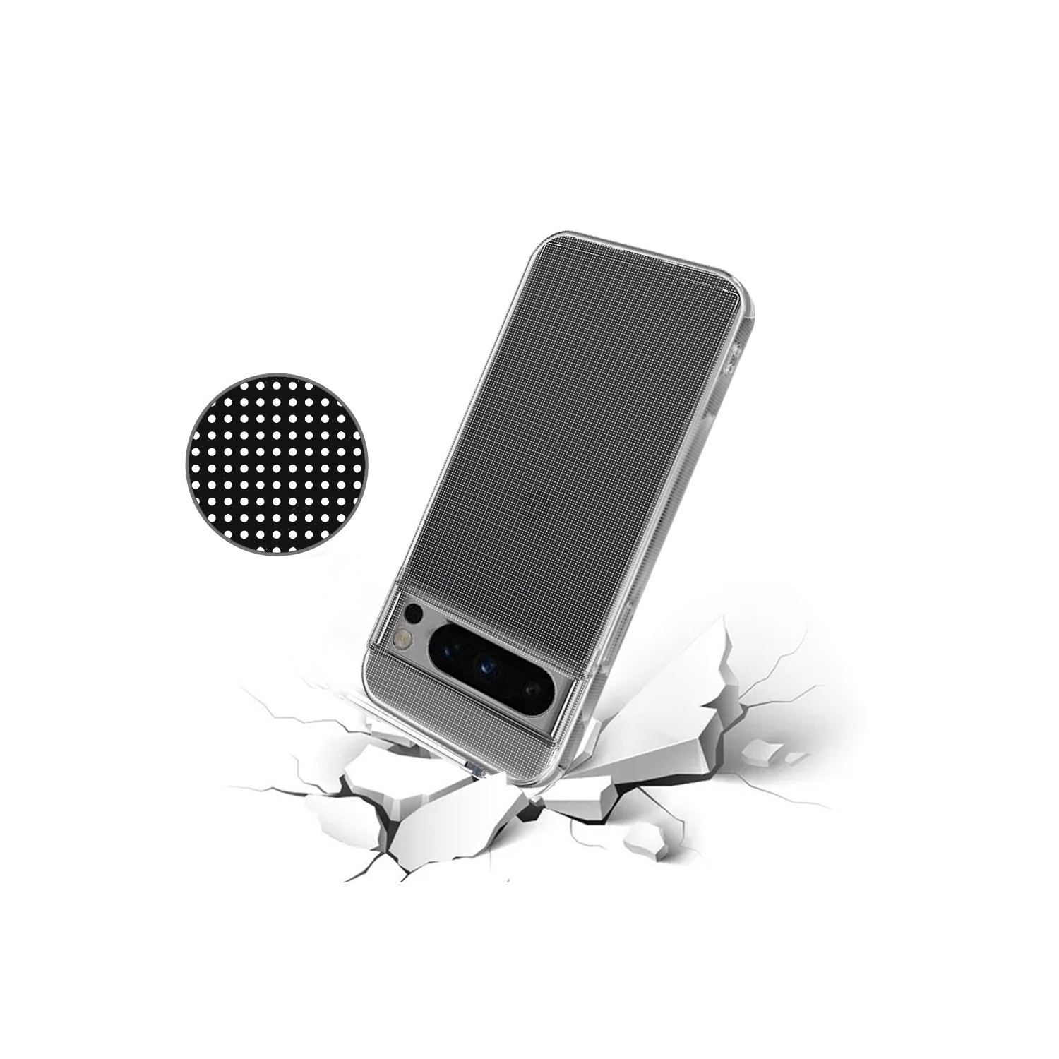 Mobile Magic For Google Pixel 8 Pro 5G Simple Basic Minimalistic Transparent Clear Thick TPU Case Cover - Clear