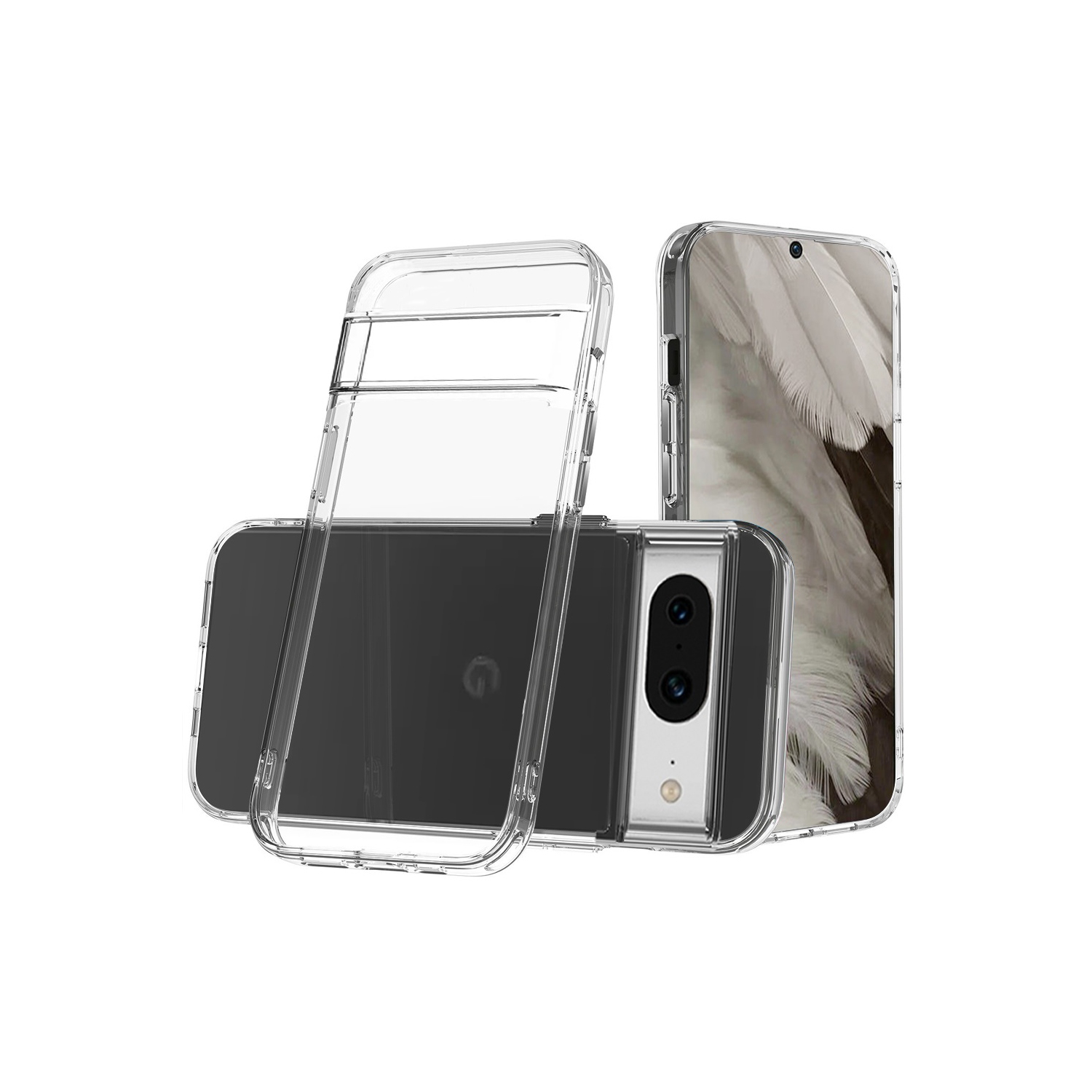 Étui-clavier 2,0&nbsp;mm anti-chocs, CRISTAUX PURS transparents, Mobile Magic pour Google Pixel 8 Pro 5G - transparent