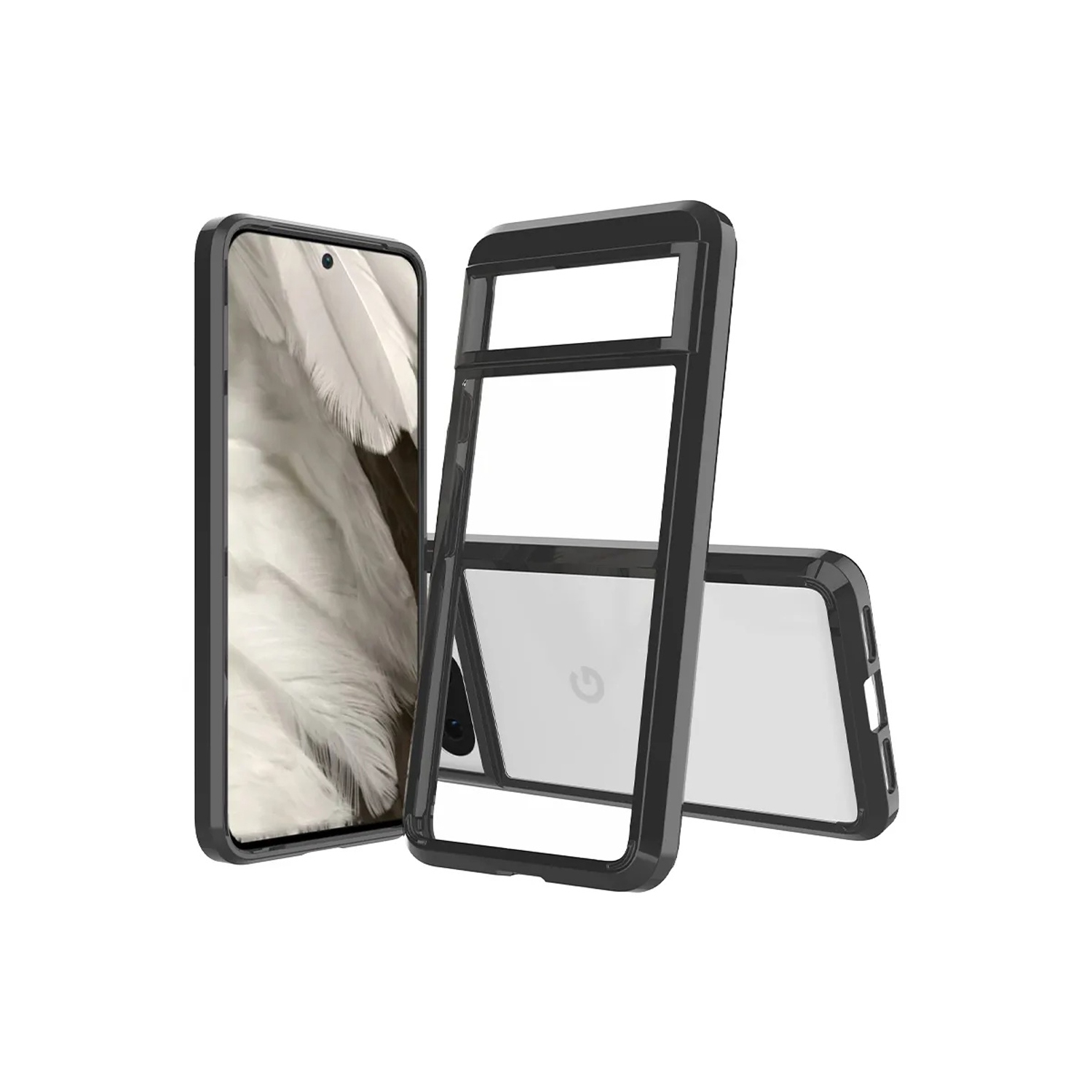 Mobile Magic For Google Pixel 8 5G Clear Transparent Hybrid Case Cover - Clear PC + Black TPU