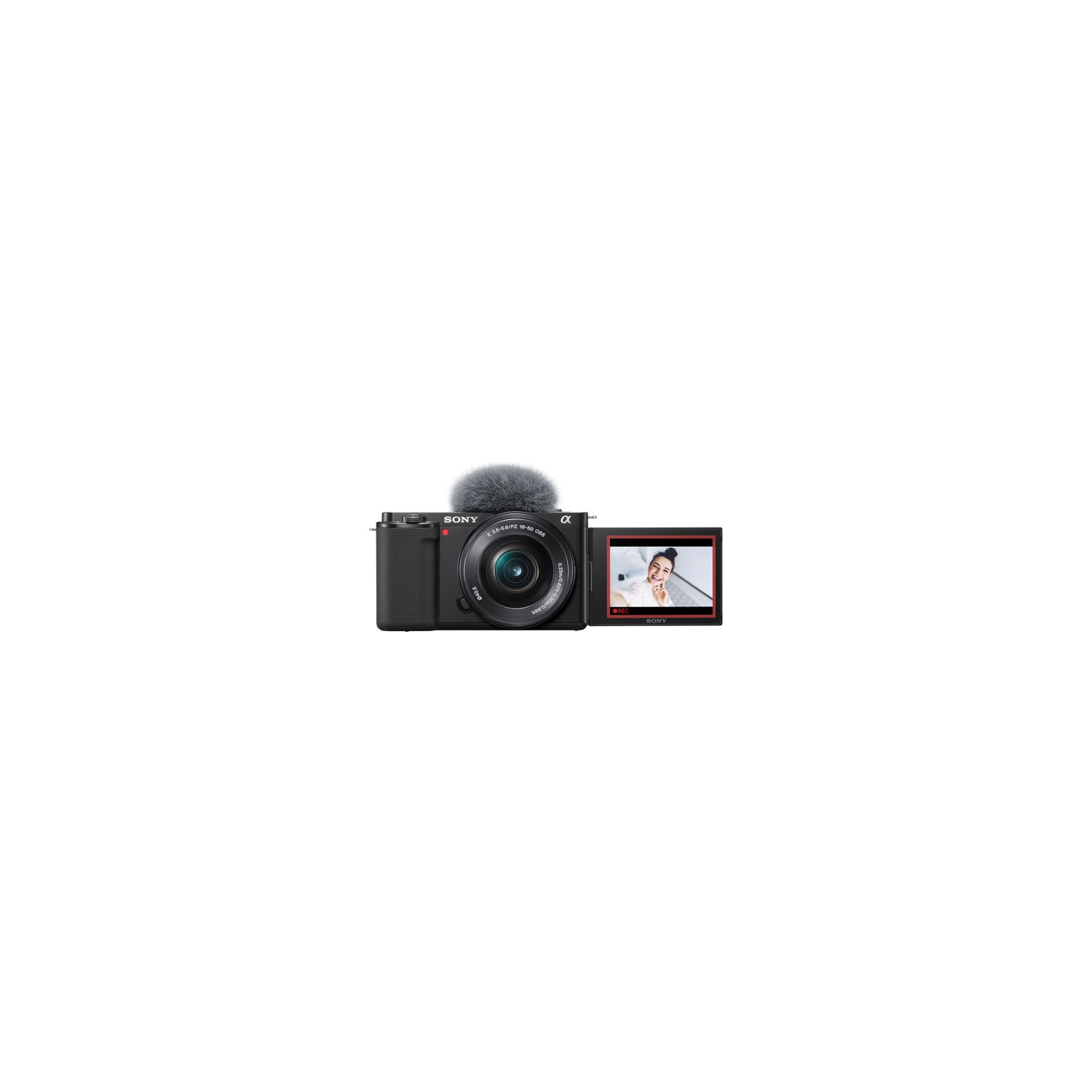 Refurbished (Fair) - Sony Alpha ZV-E10 APS-C Interchangeable Lens Mirrorless Vlog Camera with 16-50mm Lens Kit - Black