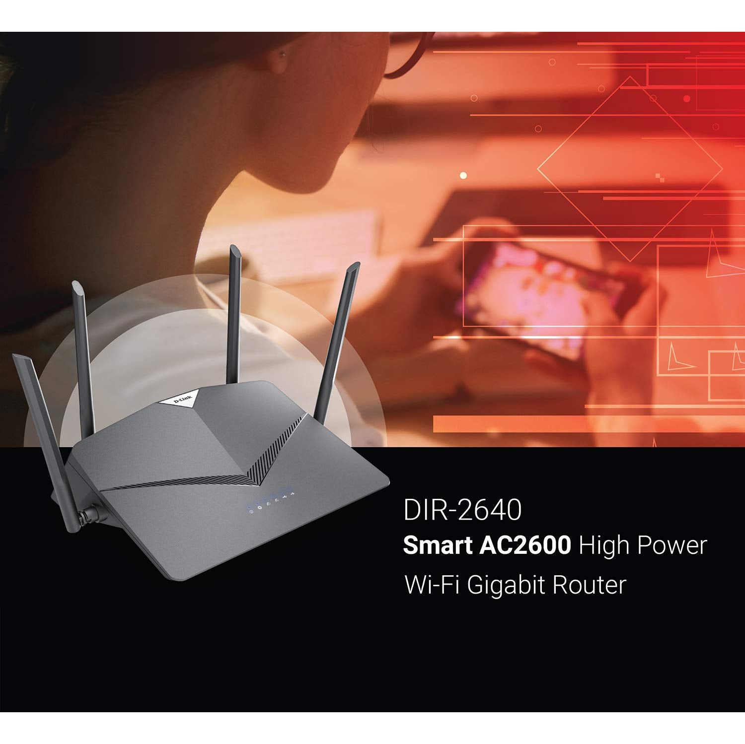 D-Link Smart AC2600 High Power Wi-Fi Gigabit Mesh Router - DIR-2640