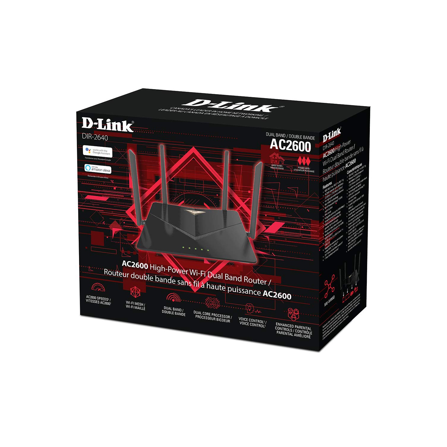 D-Link Smart AC2600 High Power Wi-Fi Gigabit Mesh Router - DIR-2640