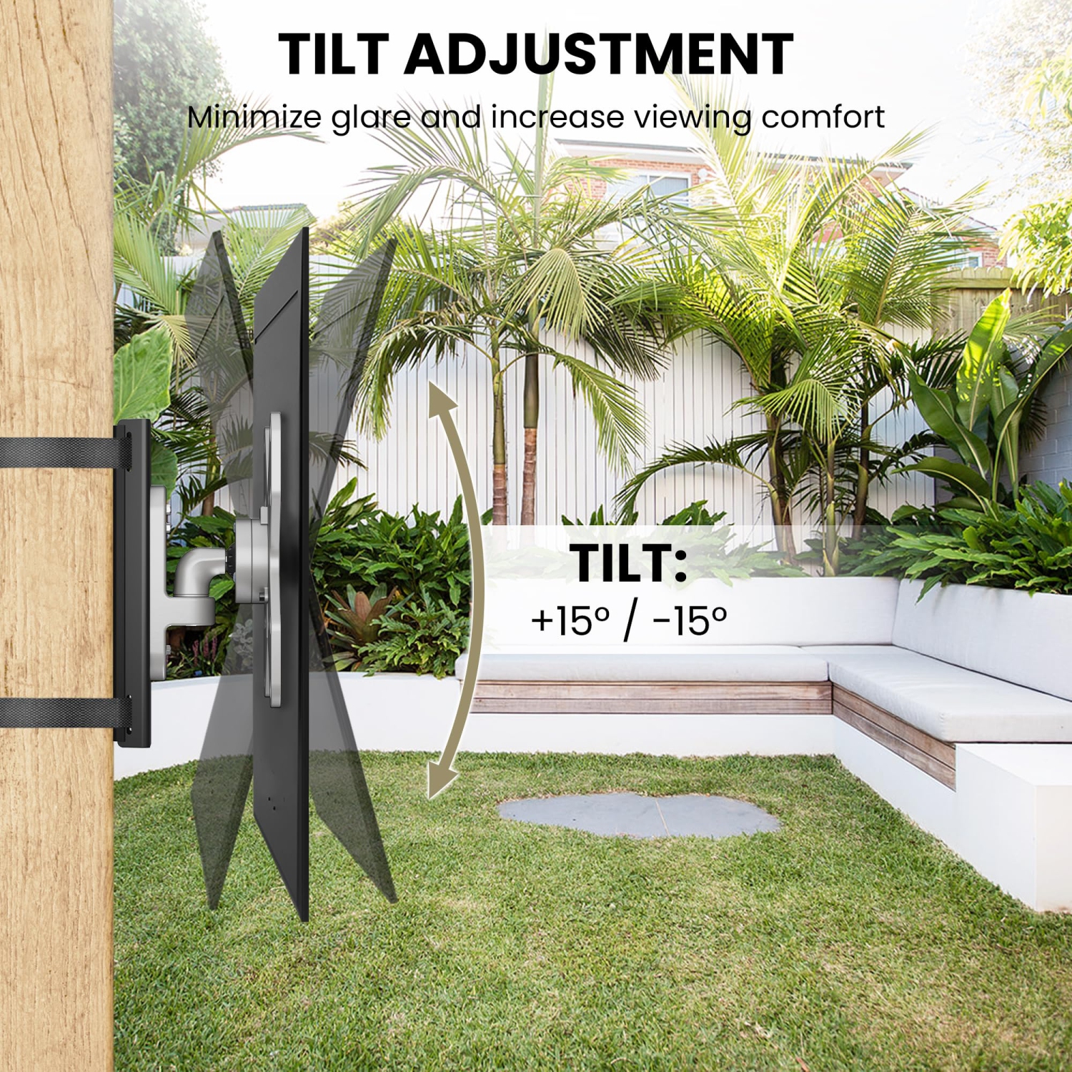 ZeboZap Swiveling Outdoor Gazebo TV Mount | Gazebo TV Mount | Patio TV Mount | Pergola TV Mount | Square Post TV Mount | Weatherproof | Holds 33lbs |