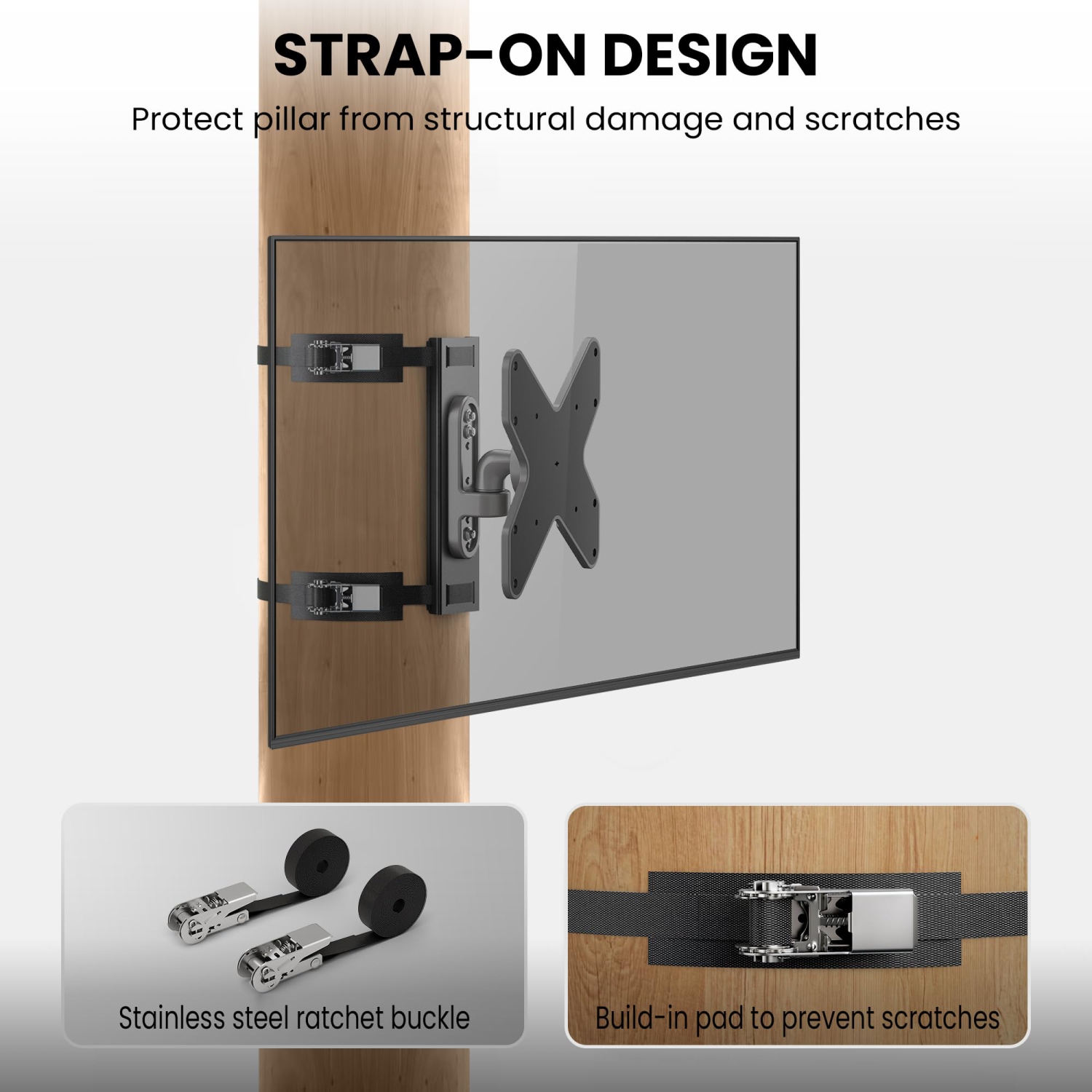 ZeboZap Swiveling Outdoor Gazebo TV Mount | Gazebo TV Mount | Patio TV Mount | Pergola TV Mount | Square Post TV Mount | Weatherproof | Holds 33lbs |