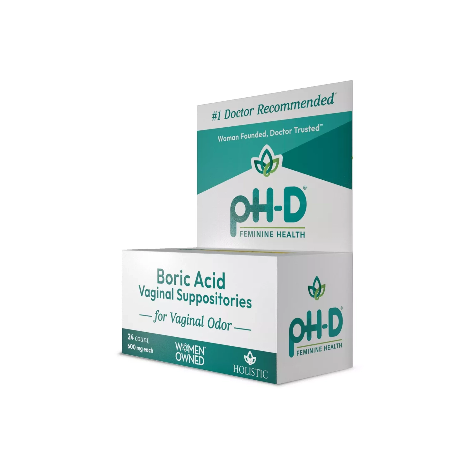 pH-D Feminine Health Boric Acid Vaginal Suppositories - 24ct