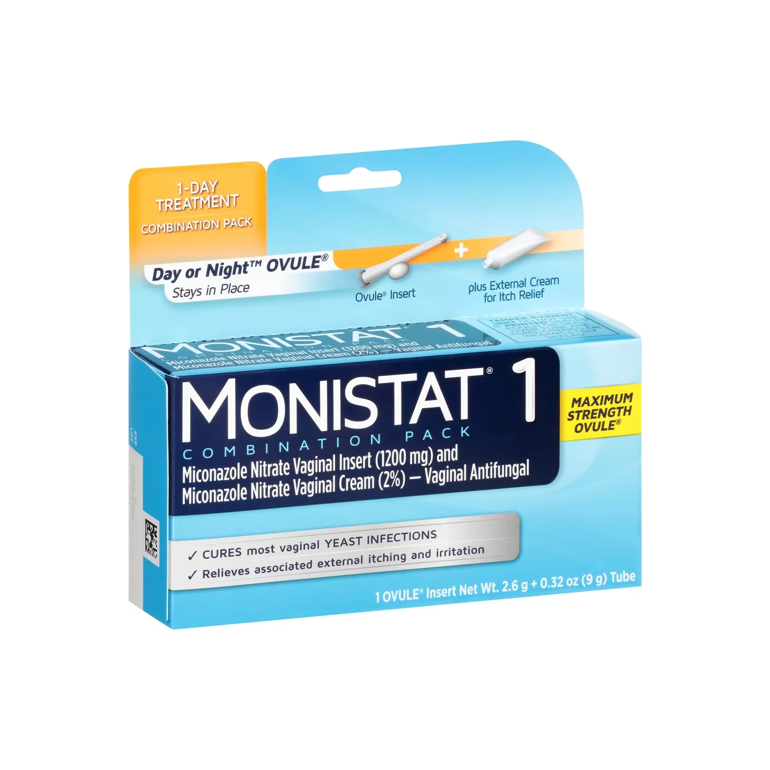 Monistat 1-dose traitement d'infection à levure, Ovile Insérer & Crème de démangeaisons externe - 0,32&nbsp;oz