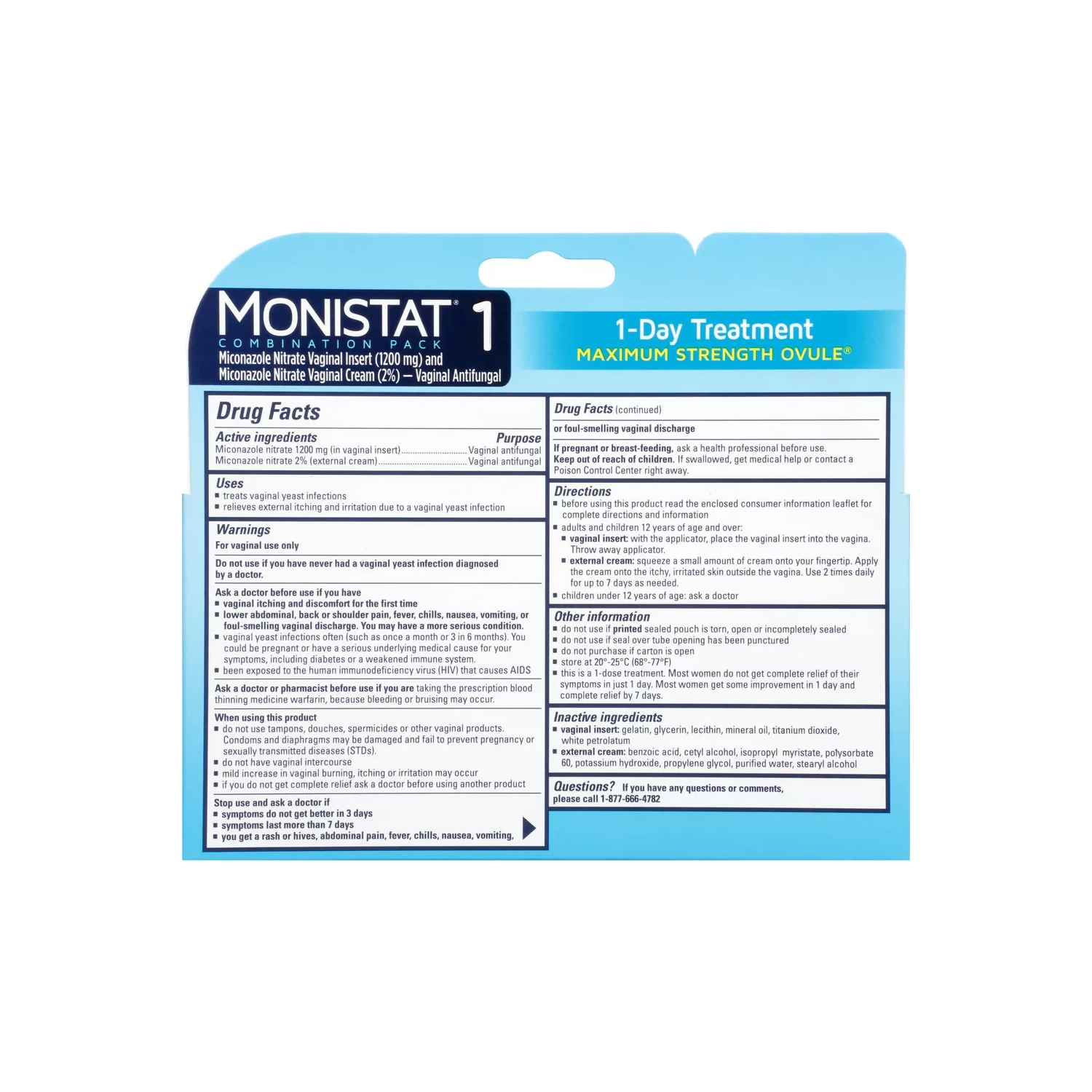 Monistat 1-dose traitement d'infection à levure, Ovile Insérer & Crème de démangeaisons externe - 0,32&nbsp;oz