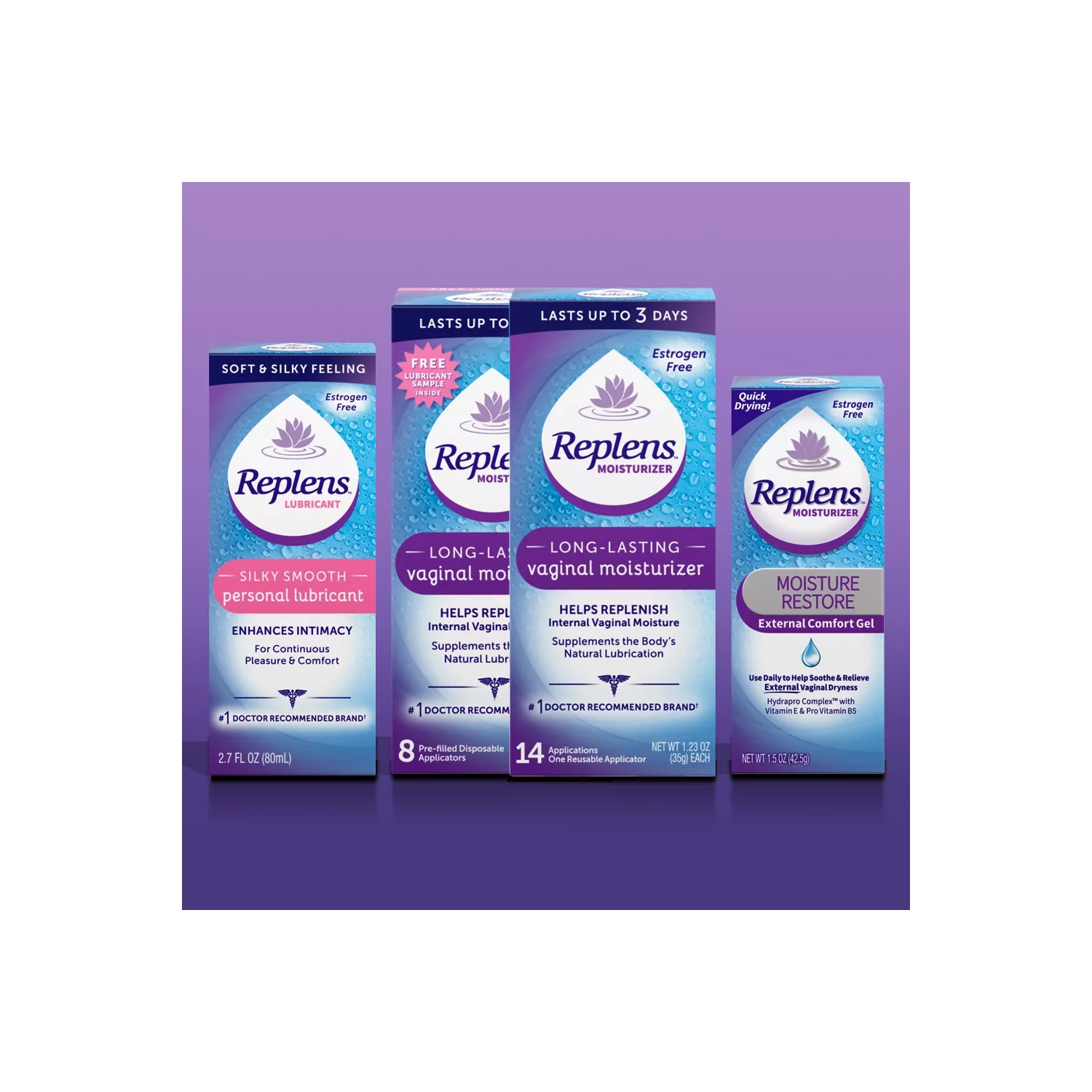 Replens Moisture Restore External Comfort Gel - 1.5oz, 2-Pack