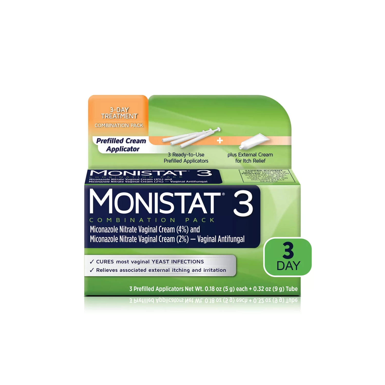 Monistat 3-Dose Yeast Infection Treatment, 3 Prefilled Applicators & External Itch Cream