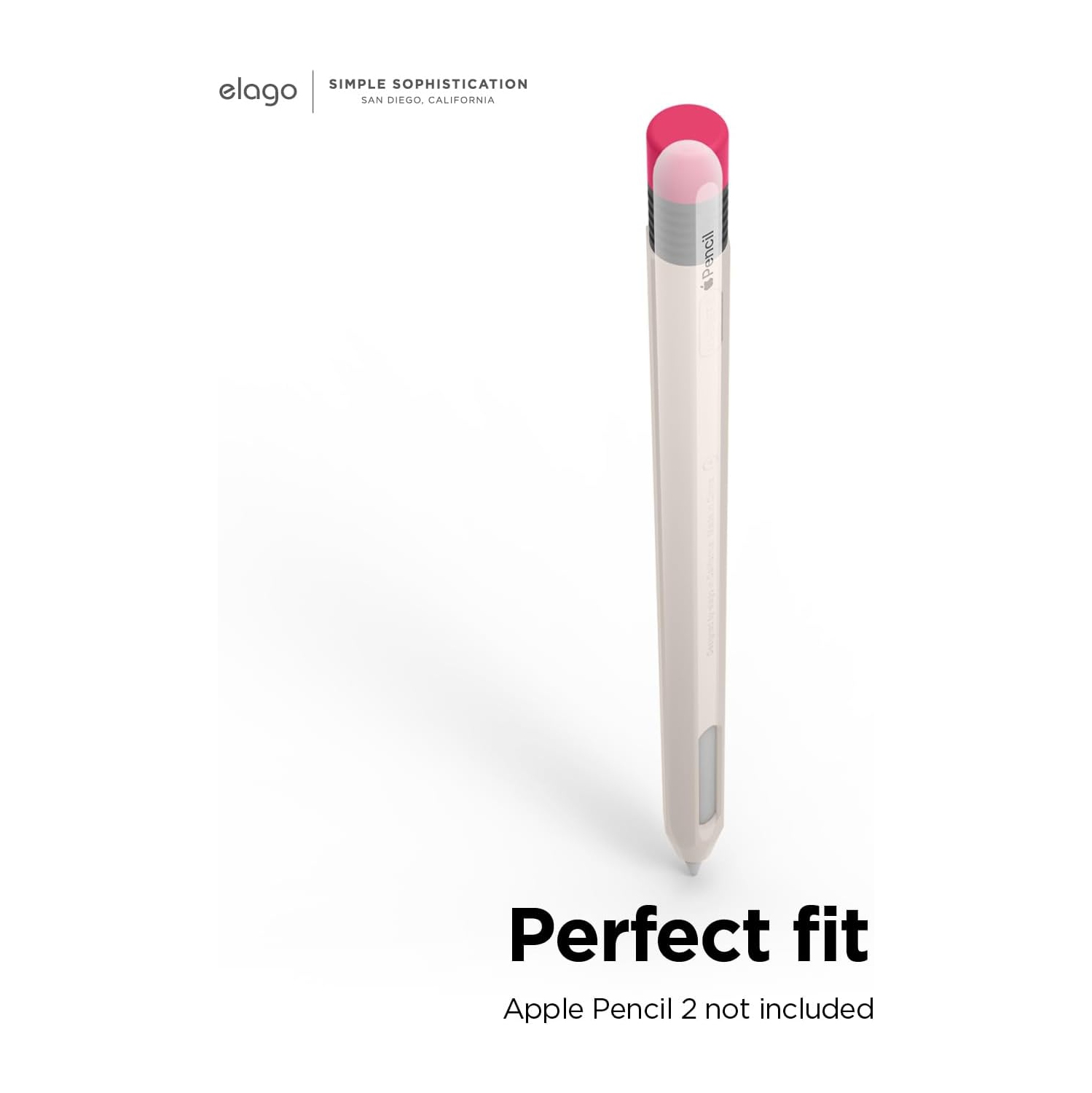 elago Classic Pencil Case Compatible with Apple Pencil 2nd Generation Cover Sleeve, Durable Silicone, Protective Holder Skin, Compatible with