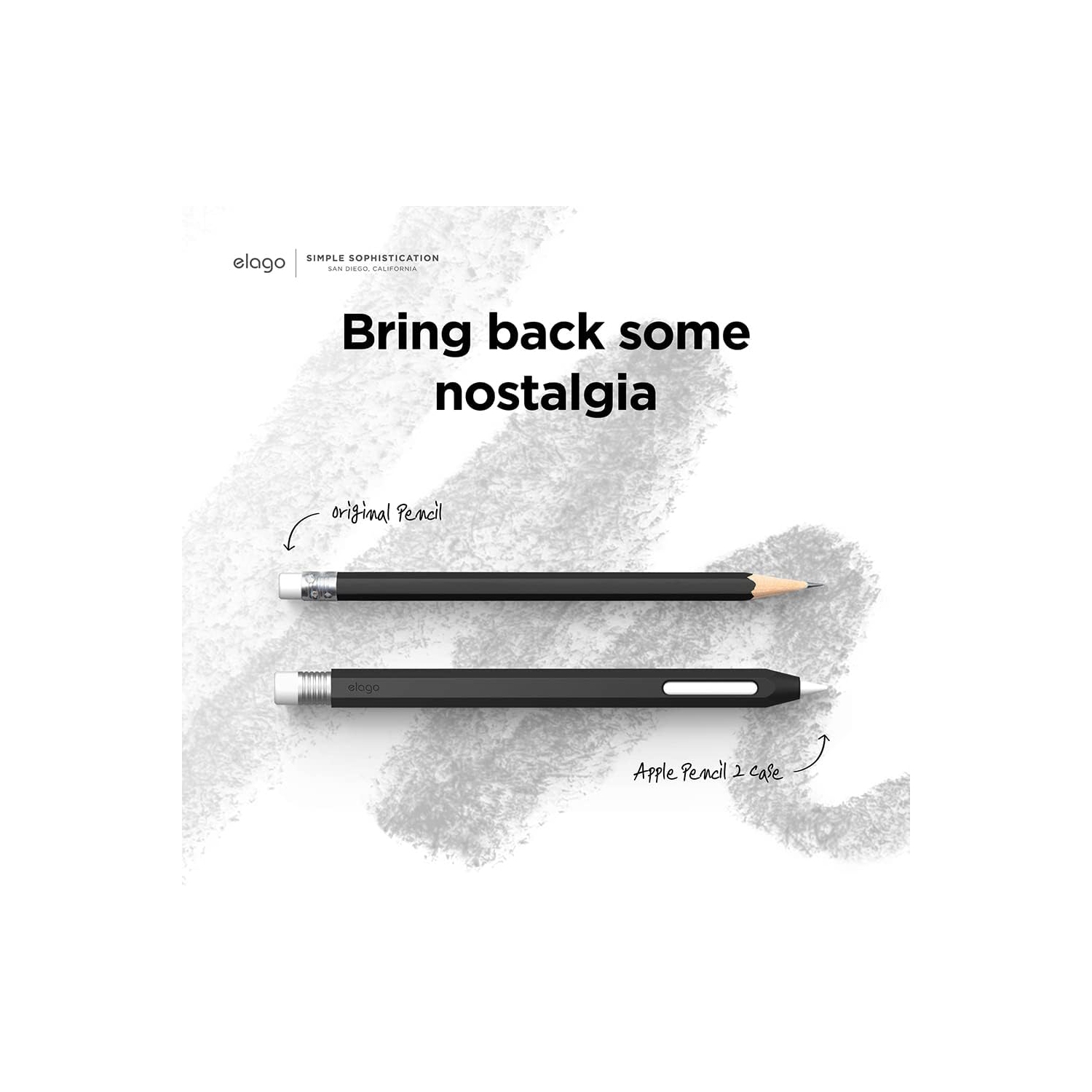 elago Classic Pencil Case Compatible with Apple Pencil 2nd Generation Cover Sleeve, Compatible with Magnetic Charging & Double Tap [Black]