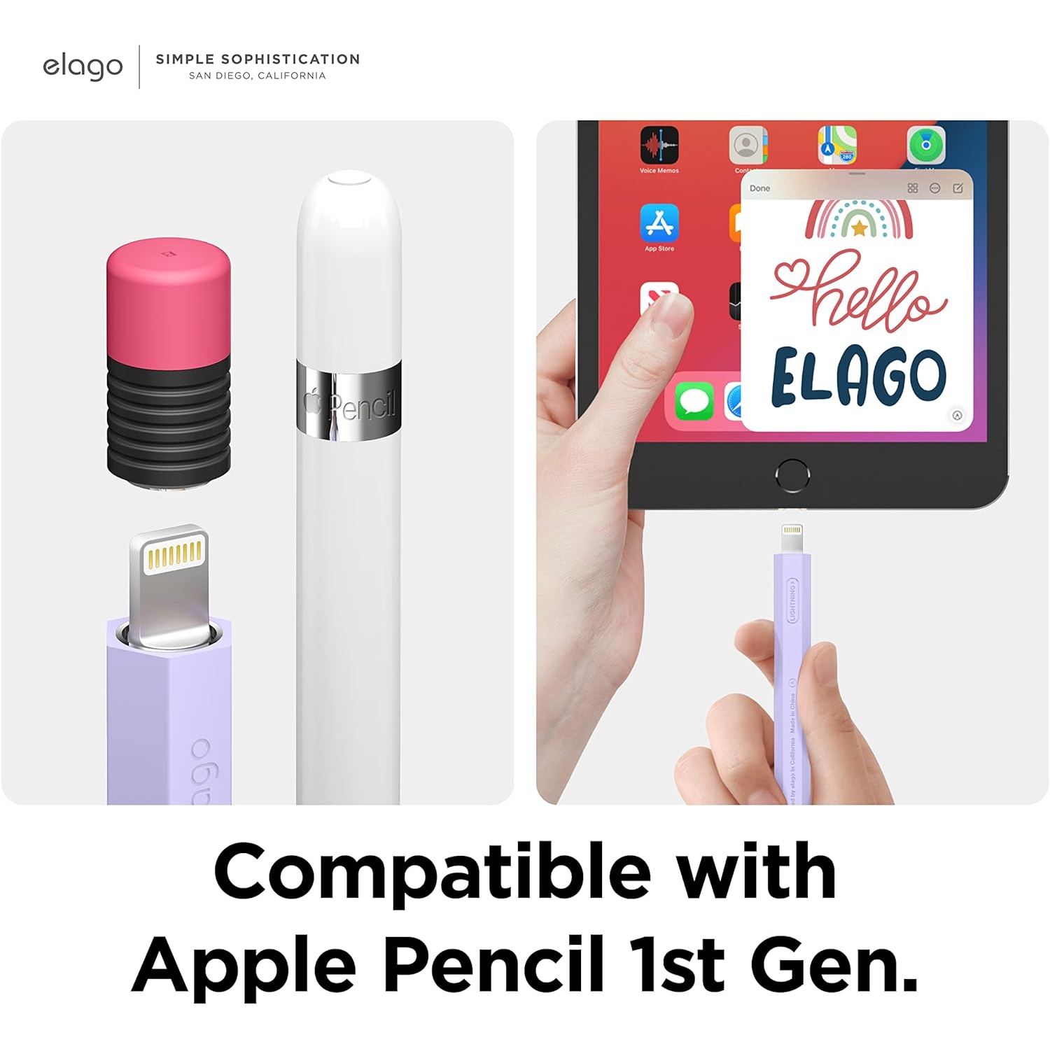 elago Classic Pencil Case Compatible with Apple Pencil 1st Generation Cover Sleeve, Classic Design, Perfect Grip, Protective Skin, Premium Silicone