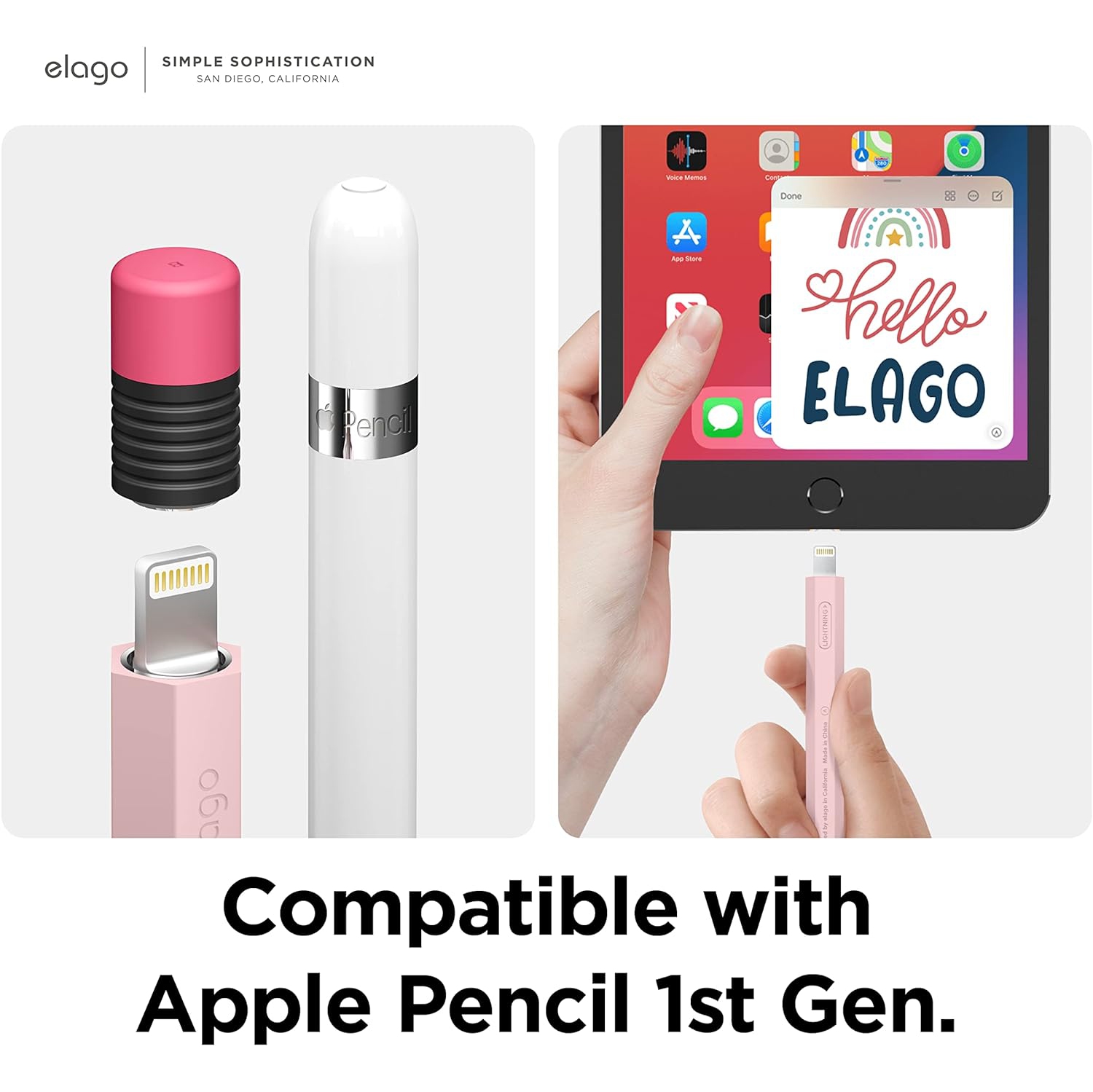 elago Classic Pencil Case Compatible with Apple Pencil 1st Generation Cover Sleeve, Classic Design, Perfect Grip, Protective Skin, Premium Silicone