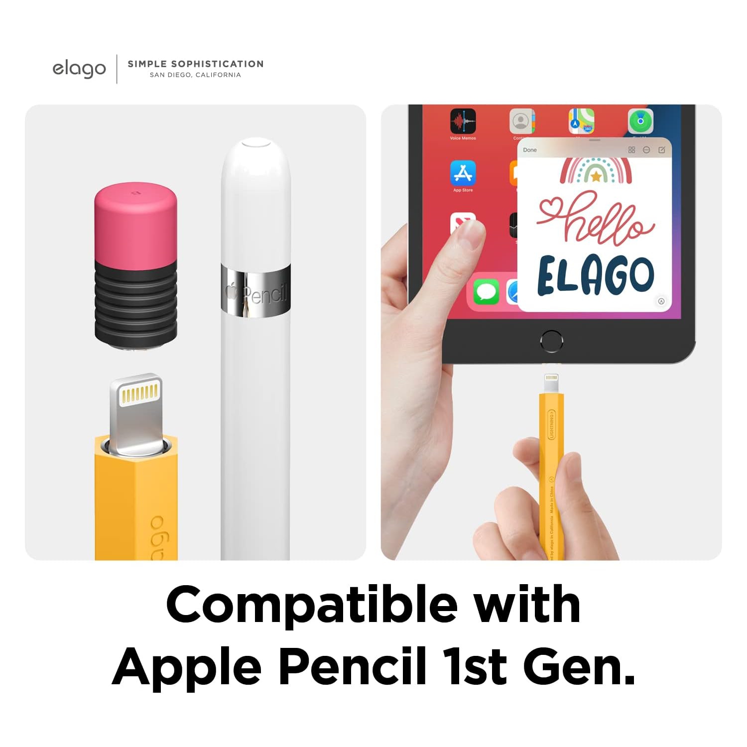 elago Classic Pencil Case Compatible with Apple Pencil 1st Generation Cover Sleeve, Classic Design, Perfect Grip, Protective Skin, Premium Silicone