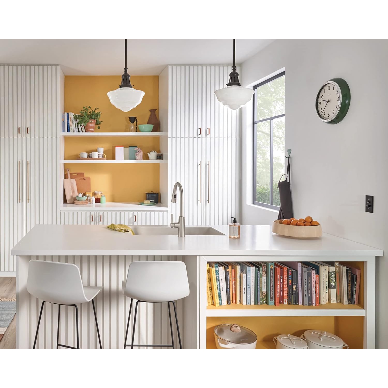 Robinet d'évier à bec rétractable Moen 7402 Riley, à jet élevé, avec reflex et Power Cl, acier inoxydable résistant aux taches