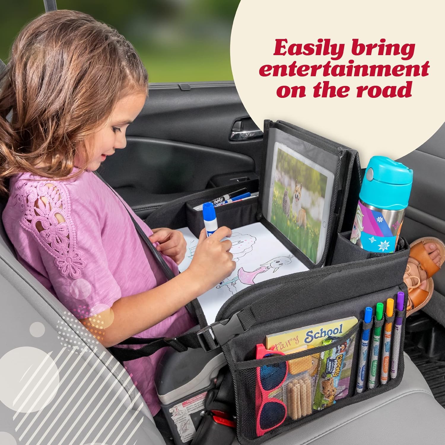 Toddler & Kids Travel Tray for Car Seats and Airplanes - Essential Lap Desk for Road Trips and Activities