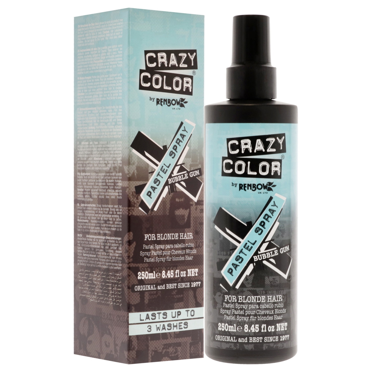 Pastel Spray - gomme à bulles par Crazy Color pour femme - fixatif 8,45&nbsp;oz