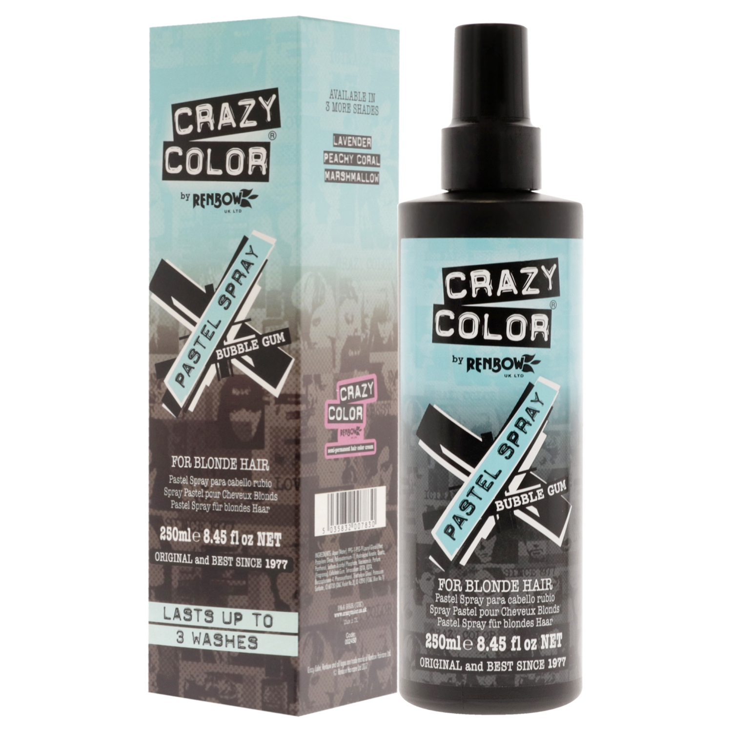 Pastel Spray - gomme à bulles par Crazy Color pour femme - fixatif 8,45&nbsp;oz