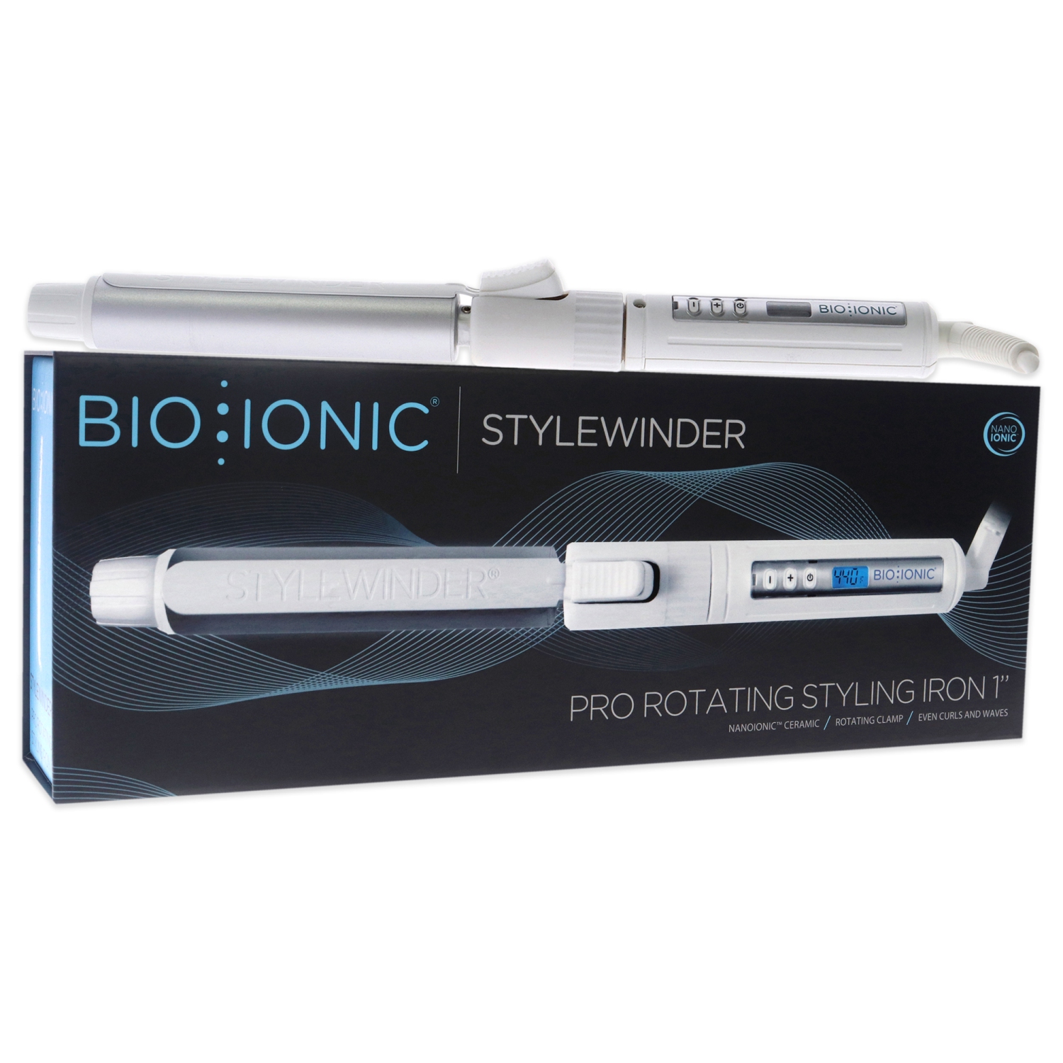 Bio Ionic de Bio Ionic Stylewinder fer à coiffer rotatif 1 po - Blanc pour unisexe
