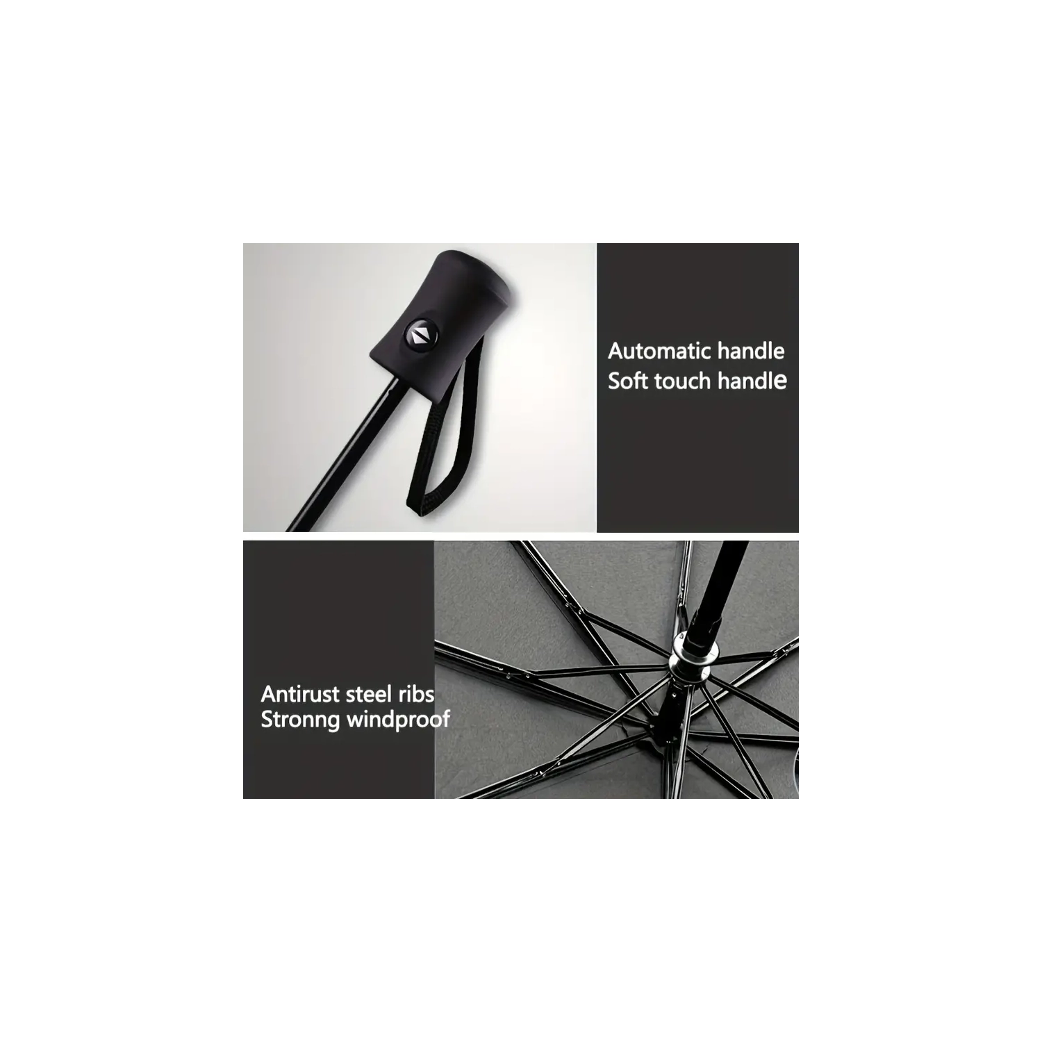 Automatic Windproof Umbrella With 8 Sturdy Ribs | Portable Windproof Compact | Shipped randomly in 2 colors, or leave a message to specify your