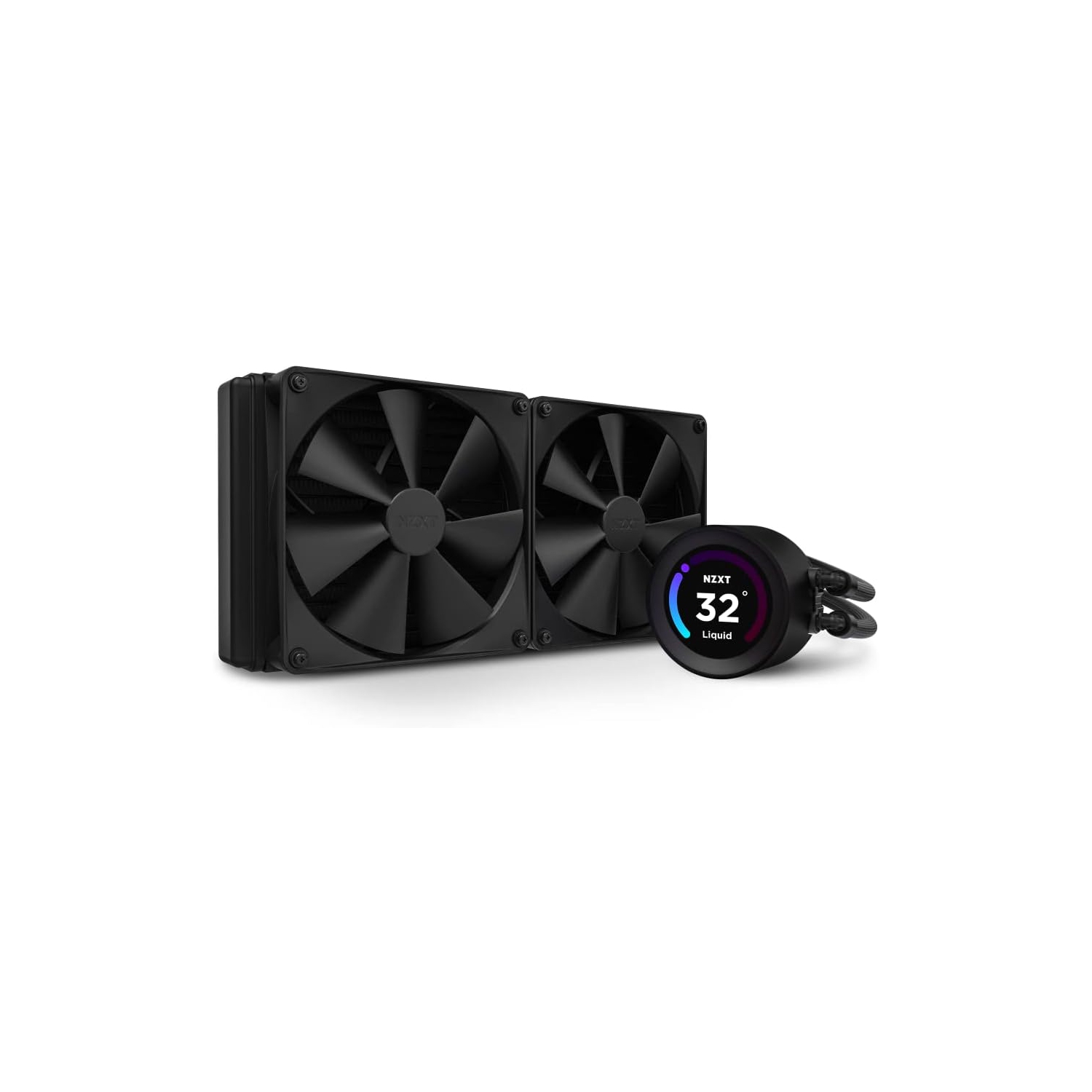 NZXT Kraken Elite 280 280mm AIO CPU Liquid Cooler, Customizable 2.36" LCD Display, High-Performance Pump - 2 x F140P Fans (Black)