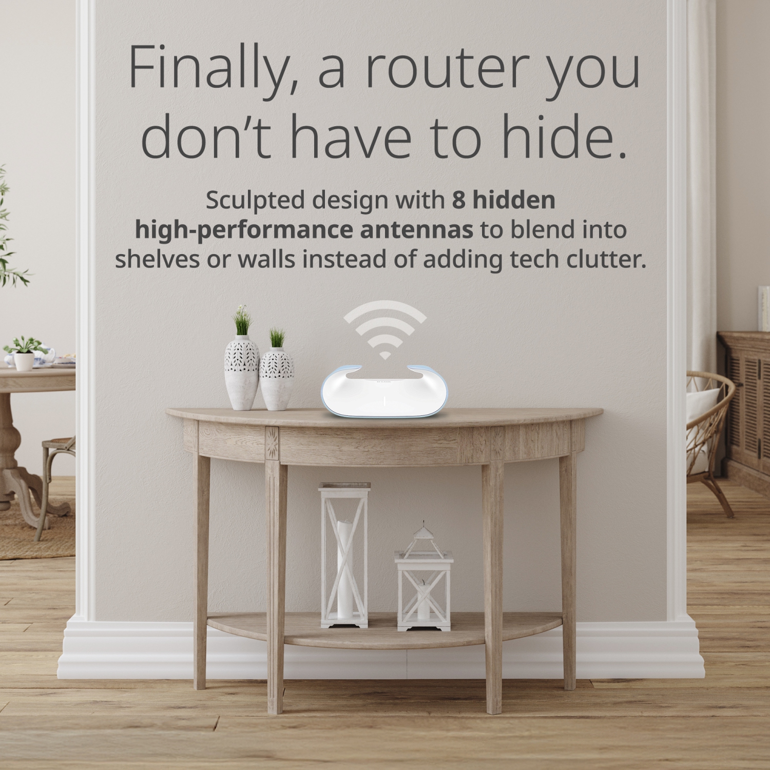 D-Link M60 AX6000 WiFi 6 Mesh Router—Sculpted Décor Ready Design—2.5 Gbps WAN + 4× Gbps LAN— Gaming / Streaming / Internet—Long Range Wireless Self