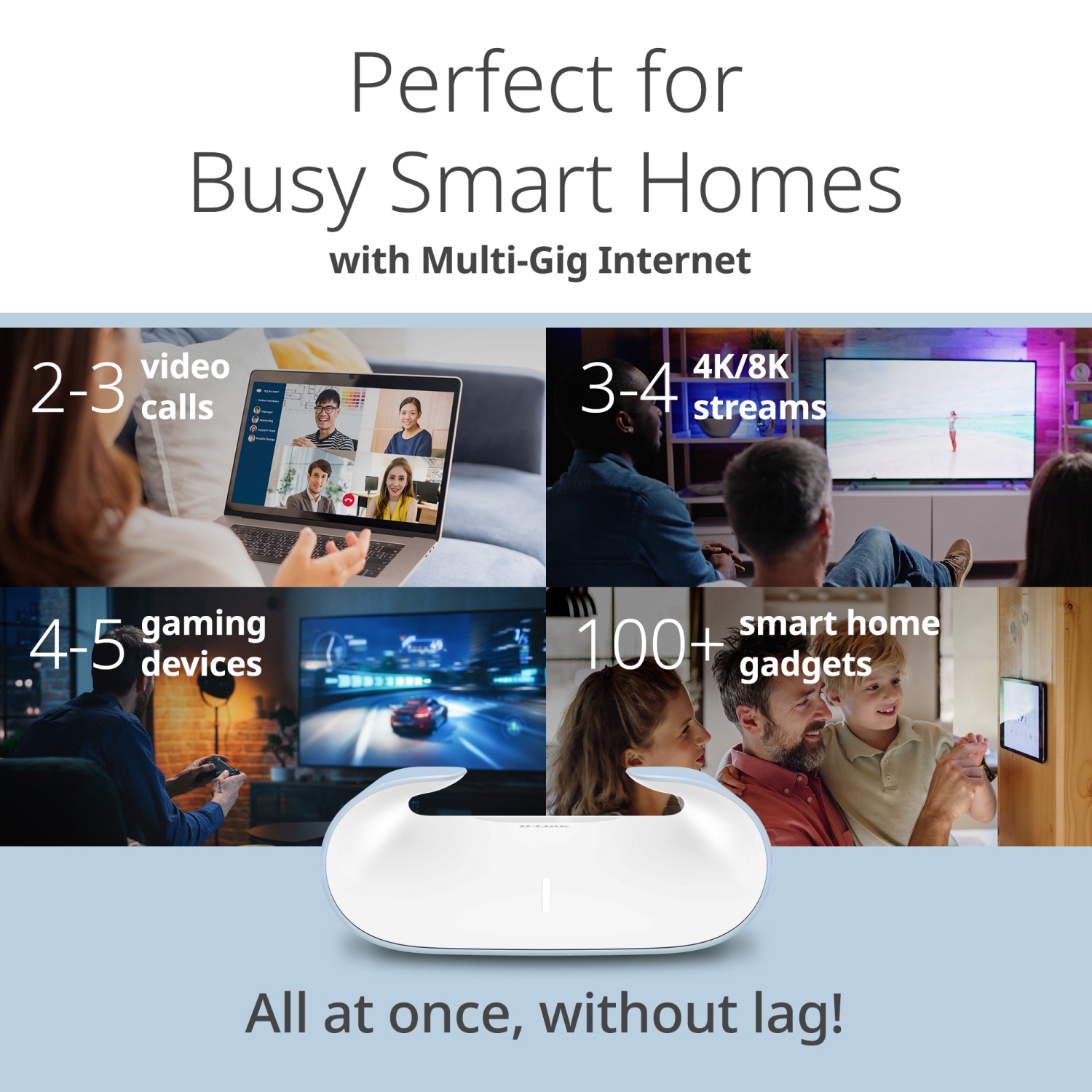 D-Link M60 AX6000 WiFi 6 Mesh Router—Sculpted Décor Ready Design—2.5 Gbps WAN + 4× Gbps LAN— Gaming / Streaming / Internet—Long Range Wireless Self