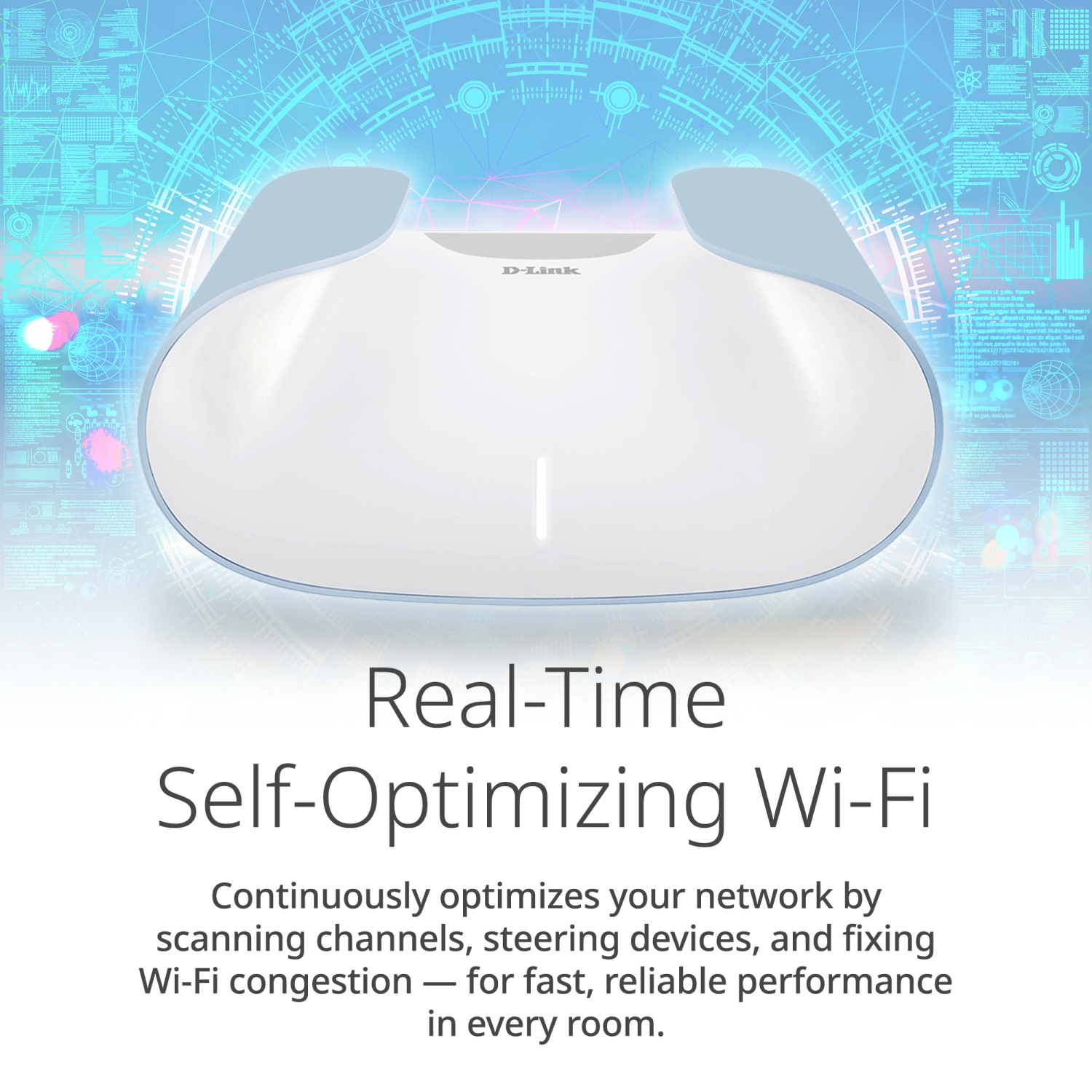 D-Link M60 AX6000 WiFi 6 Mesh Router—Sculpted Décor Ready Design—2.5 Gbps WAN + 4× Gbps LAN— Gaming / Streaming / Internet—Long Range Wireless Self