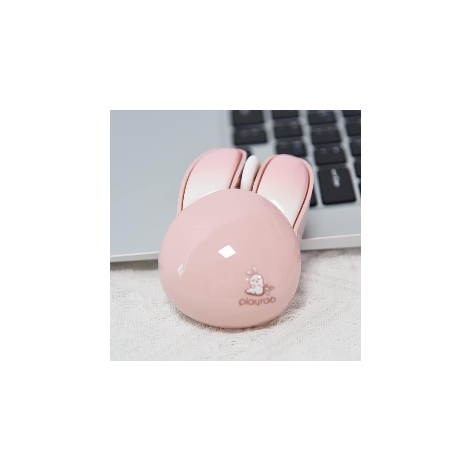 Cute Bunny Wireless Mouse, Lightweight Soundless Mouse, 2.4G Wireless Mice, Candy Colors, Kawaii Rabbit Mouse for Girls and Kids