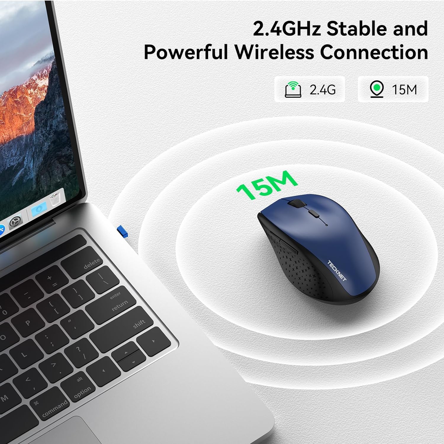 Wireless Mouse for Laptop, 2.4G Wireless Computer Mouse with 3200 Adjustable DPI, 30 Months Battery, Ergonomic Grips, 6 Buttons Cordless Mouse,
