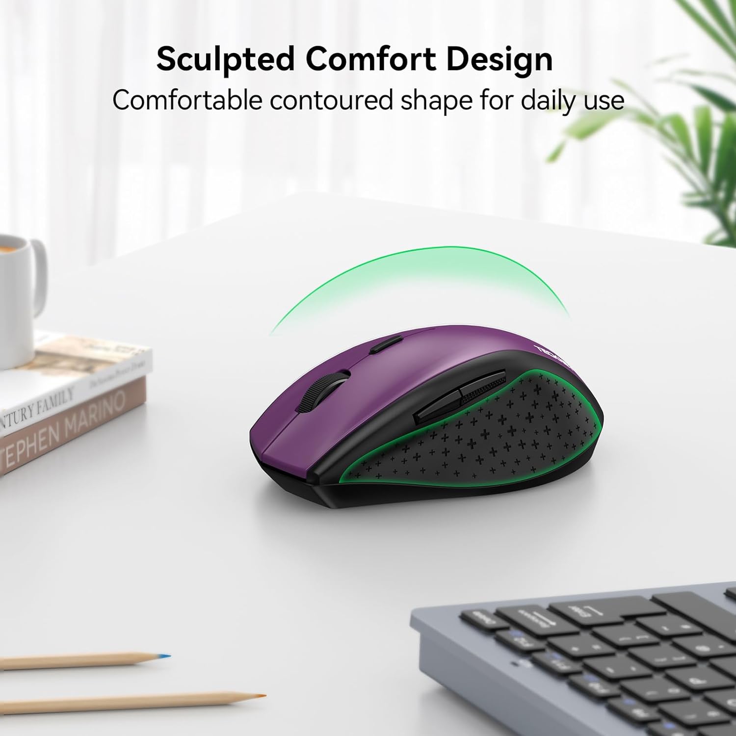 Wireless Mouse for Laptop, 2.4G Wireless Computer Mouse with 3200 Adjustable DPI, 30 Months Battery, Ergonomic Grips, 6 Buttons Cordless Mouse,