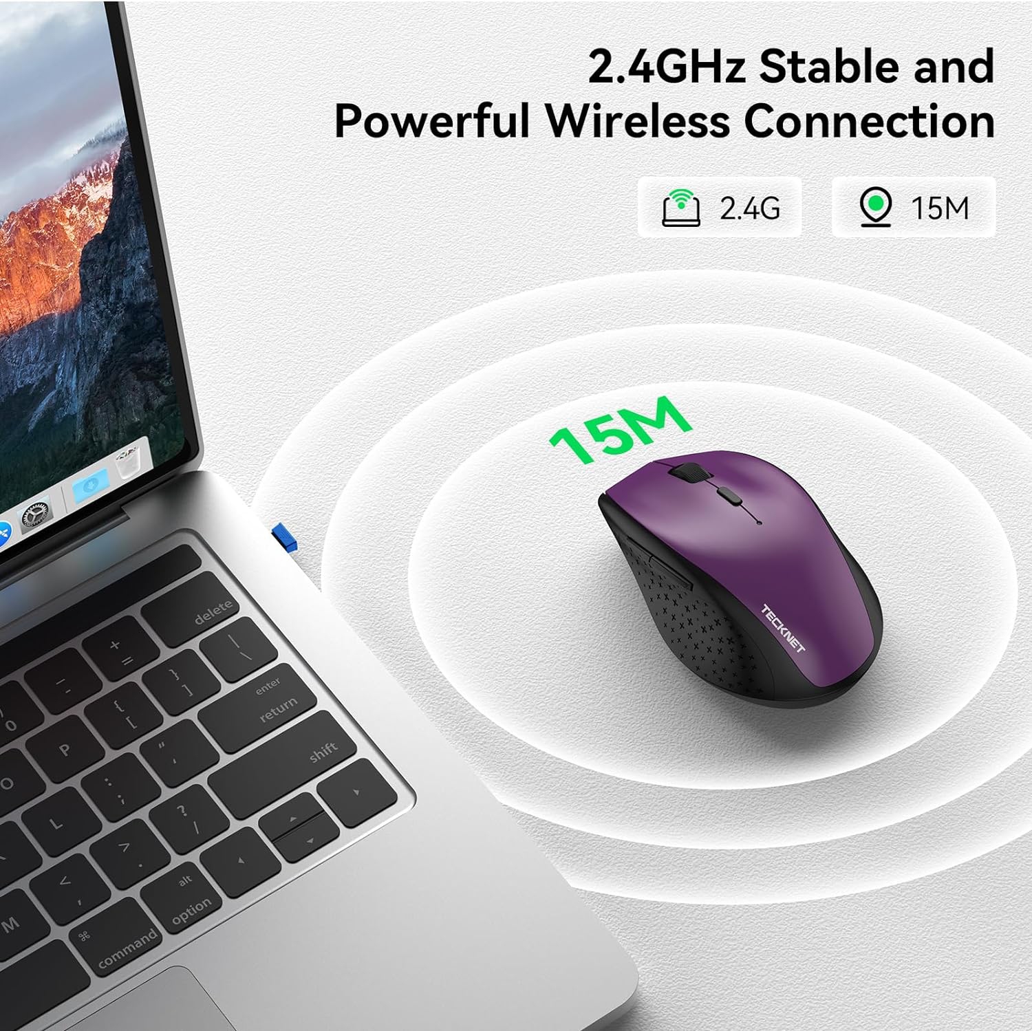 Wireless Mouse for Laptop, 2.4G Wireless Computer Mouse with 3200 Adjustable DPI, 30 Months Battery, Ergonomic Grips, 6 Buttons Cordless Mouse,