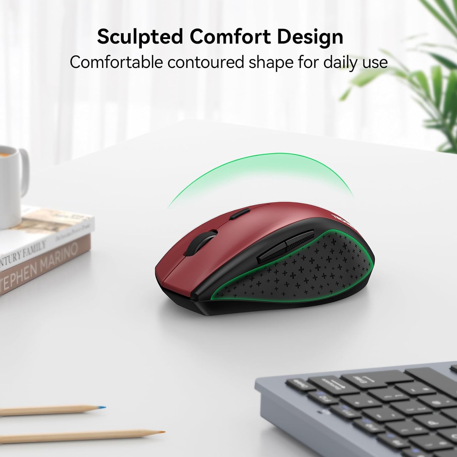 Wireless Mouse for Laptop, 2.4G Wireless Computer Mouse with 3200 Adjustable DPI, 30 Months Battery, Ergonomic Grips, 6 Buttons Cordless Mouse,