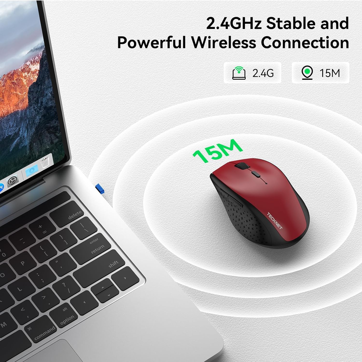 Wireless Mouse for Laptop, 2.4G Wireless Computer Mouse with 3200 Adjustable DPI, 30 Months Battery, Ergonomic Grips, 6 Buttons Cordless Mouse,