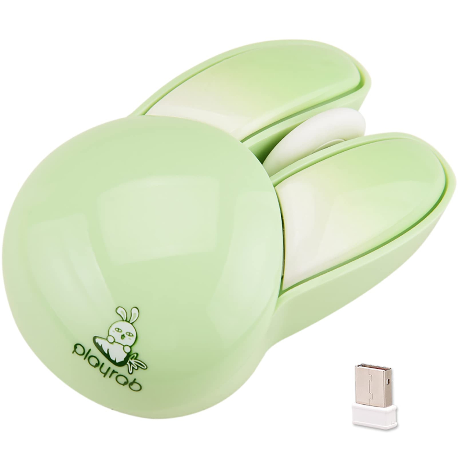 Cute Bunny Wireless Mouse, Lightweight Soundless Mouse, 2.4G Wireless Mice, Candy Colors, Kawaii Rabbit Mouse for Girls and Kids