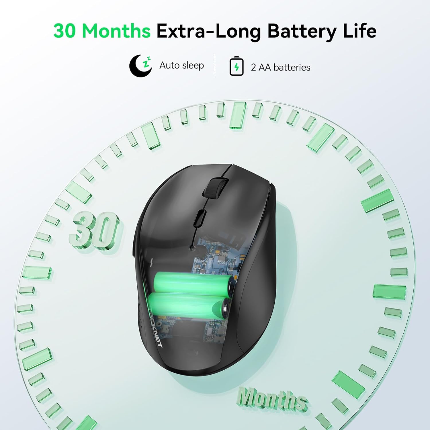 Wireless Mouse for Laptop, 2.4G Wireless Computer Mouse with 3200 Adjustable DPI, 30 Months Battery, Ergonomic Grips, 6 Buttons Cordless Mouse,