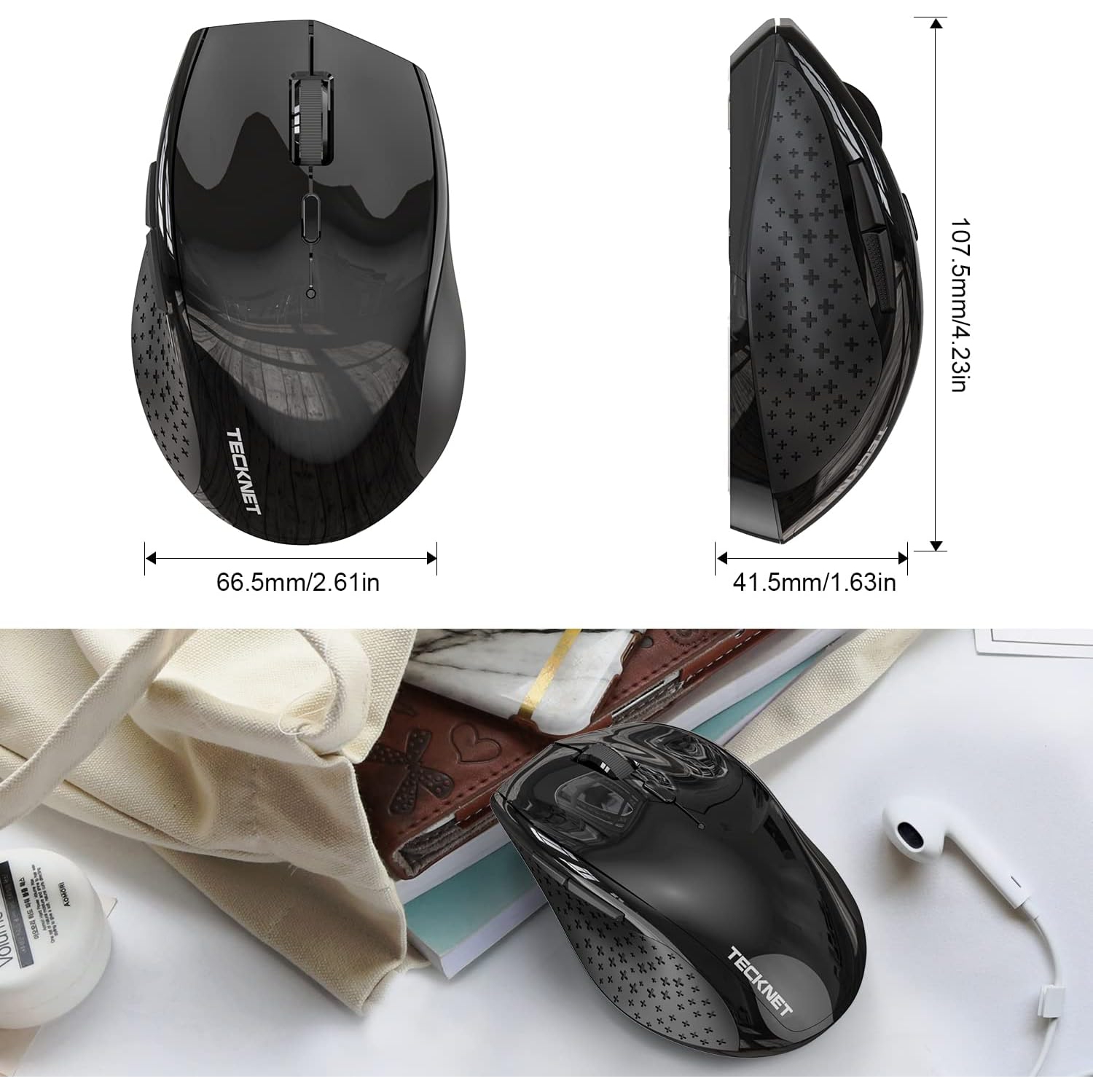 Wireless Mouse for Laptop, 2.4G Wireless Computer Mouse with 3200 Adjustable DPI, 30 Months Battery, Ergonomic Grips, 6 Buttons Cordless Mouse,