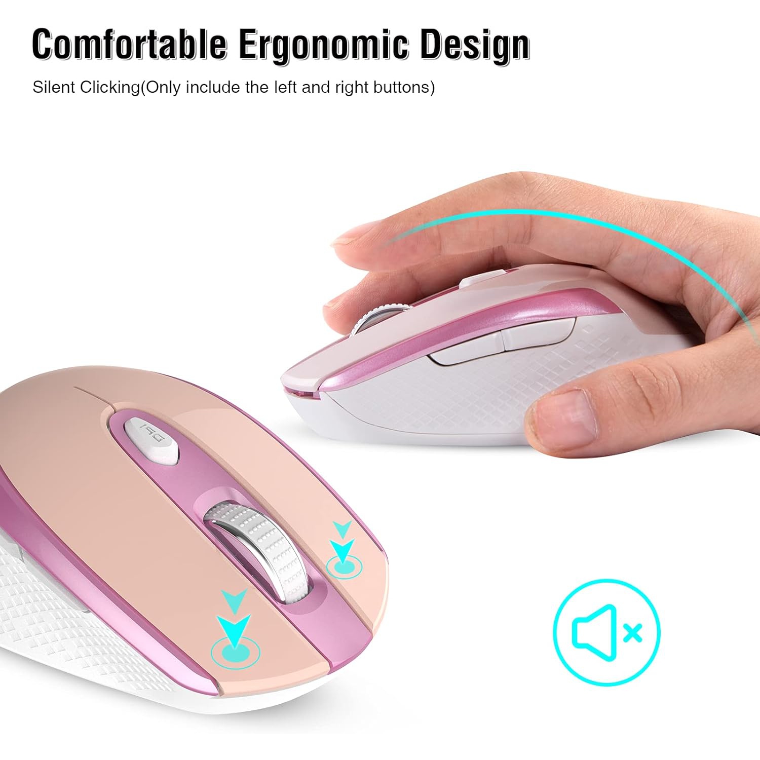 Souris sans fil pour ordinateur, souris sans fil silencieuse 2,4G pour portable, souris à 6 boutons et 3 ppp réglables pour portable, ordinateur de