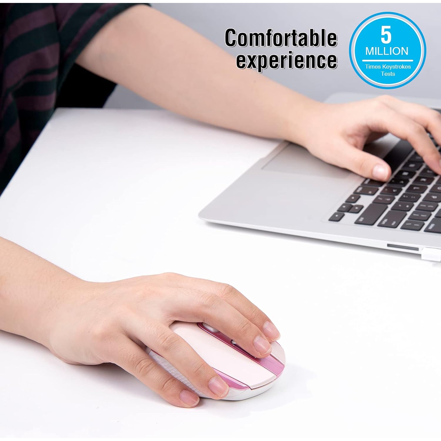 Souris sans fil pour ordinateur, souris sans fil silencieuse 2,4G pour portable, souris à 6 boutons et 3 ppp réglables pour portable, ordinateur de