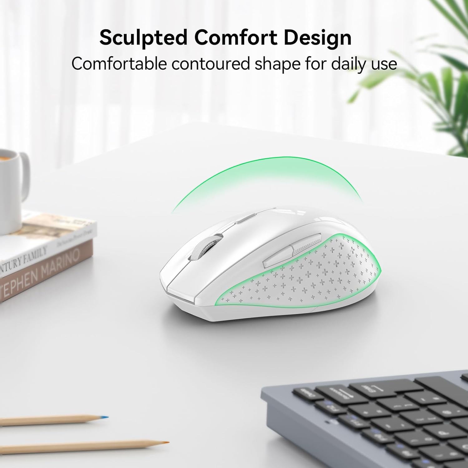 Wireless Mouse for Laptop, 2.4G Wireless Computer Mouse with 3200 Adjustable DPI, 30 Months Battery, Ergonomic Grips, 6 Buttons Cordless Mouse,