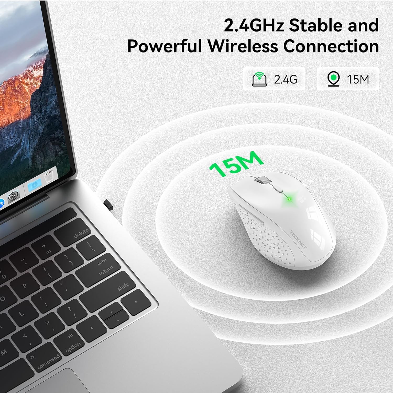 Wireless Mouse for Laptop, 2.4G Wireless Computer Mouse with 3200 Adjustable DPI, 30 Months Battery, Ergonomic Grips, 6 Buttons Cordless Mouse,