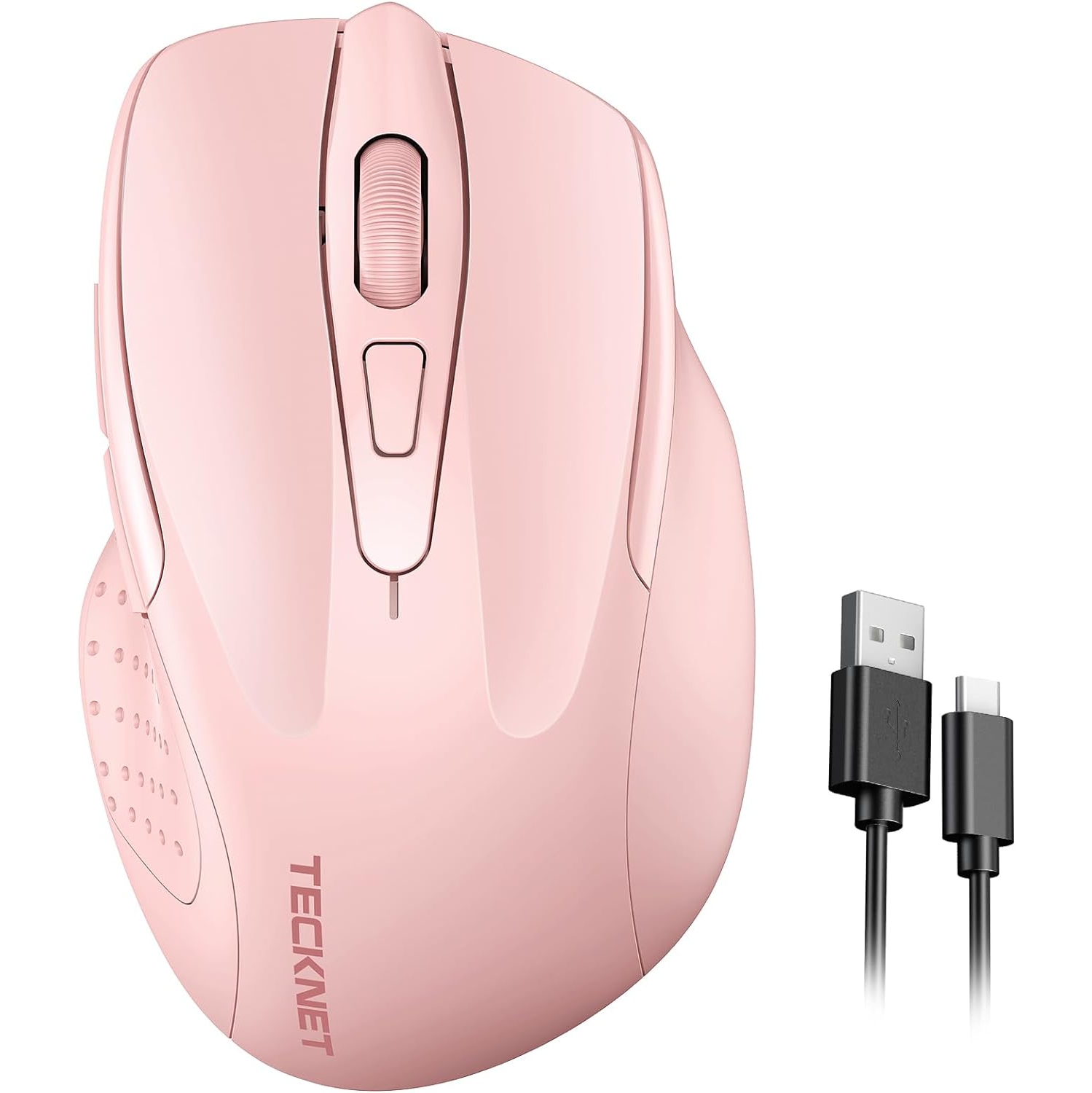 Souris sans fil, souris ergonomique rechargeable 2,4G avec clic silencieux, souris portative de 3 ppp pour portable, ordinateur