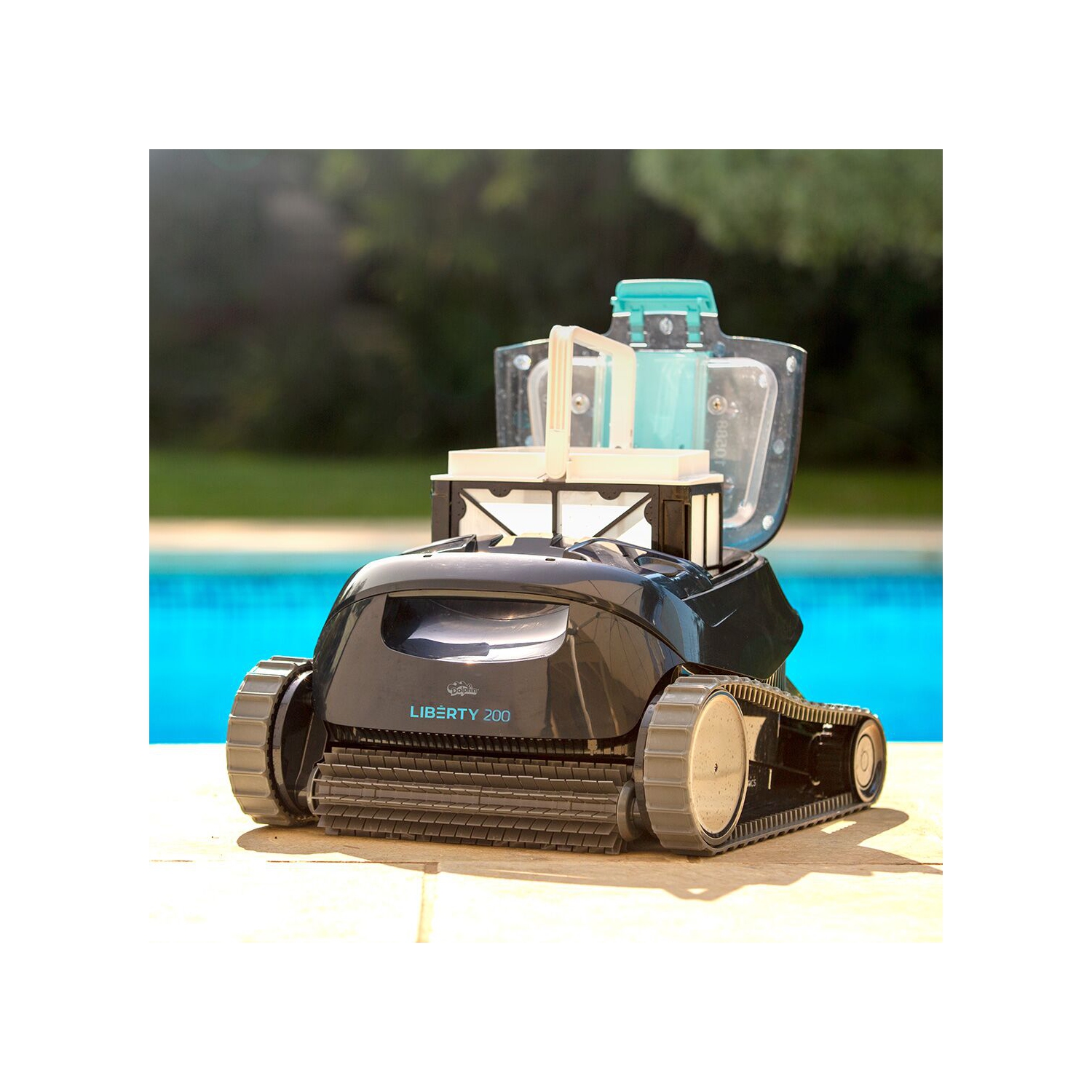 Dolphin Liberty 200 Cordless Robotic Pool Vacuum Cleaner — Simple Inductive Charging — Wall Climbing Capabilities — Ideal for Above and In-Ground