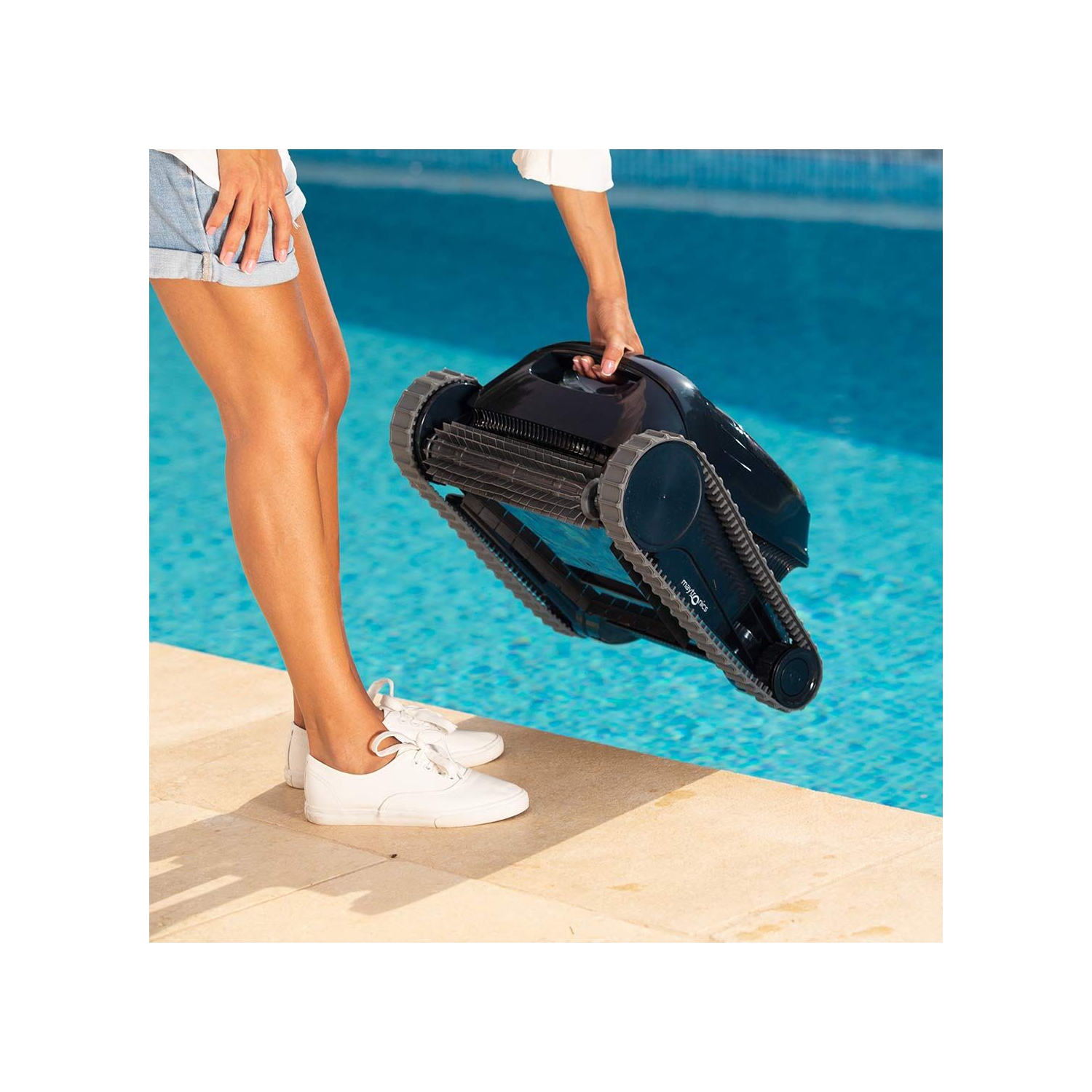 Dolphin Liberty 200 Cordless Robotic Pool Vacuum Cleaner — Simple Inductive Charging — Wall Climbing Capabilities — Ideal for Above and In-Ground