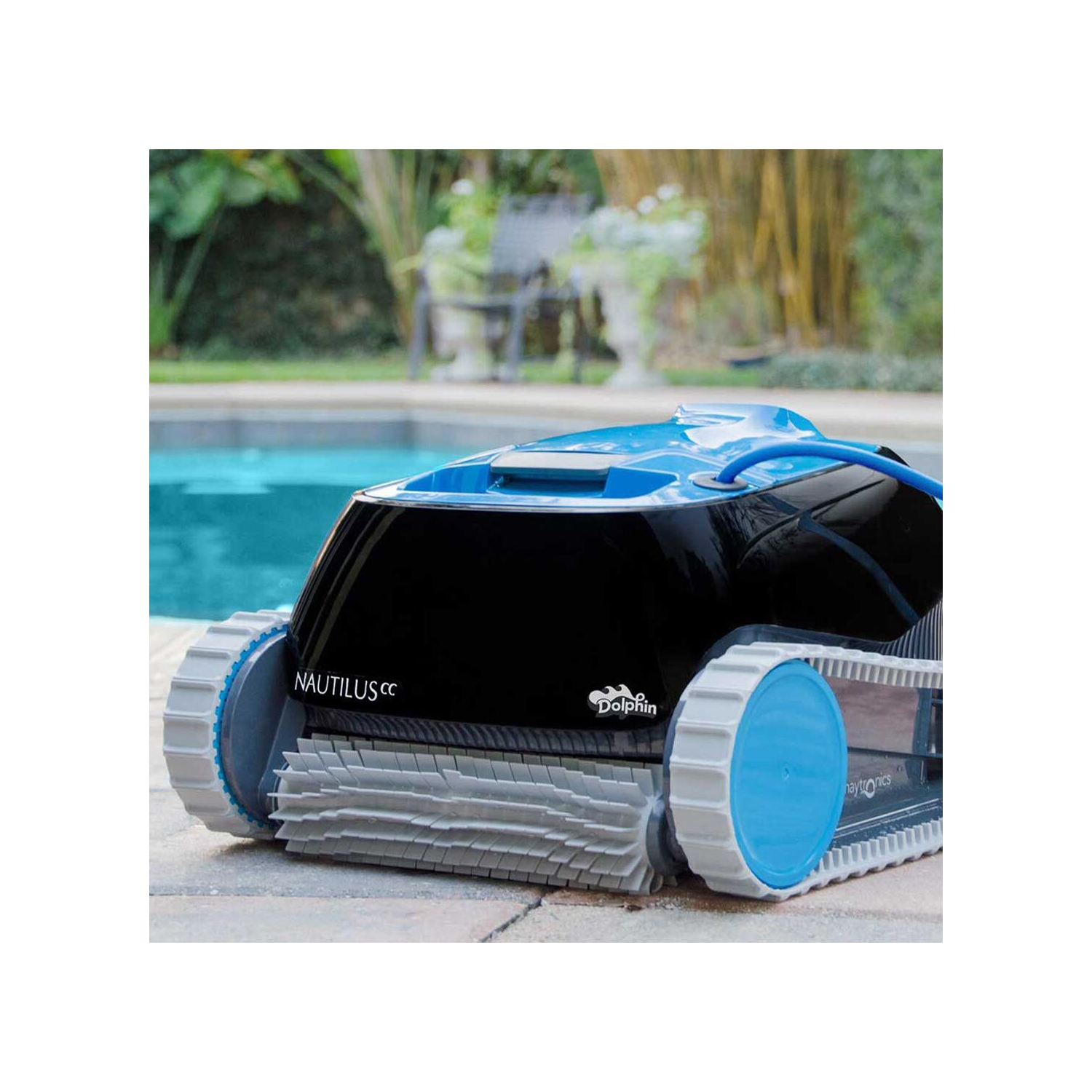 Dolphin Nautilus CC Robotic Pool Vacuum Cleaner — Wall Climbing Capability — Powerful Active Scrubbing Brush — Ideal for Above/In-Ground Pools up to
