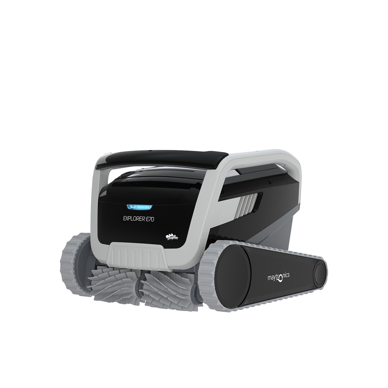 Aspirateur de piscine robotique Dolphin Explorer E70 avec contrôle Wi-Fi – panier universel inclus pour un rangement sans tracas – idéal pour tous