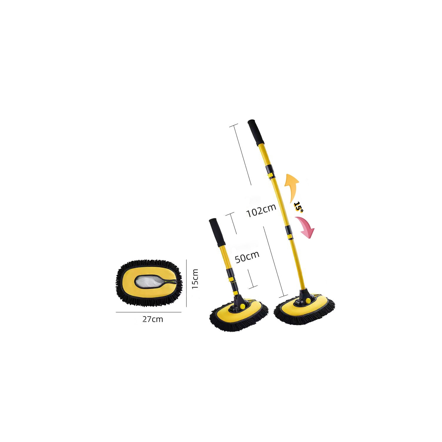 axGear Car Wash Brush Mop with Long Handle Microfiber Cleaning Broom Kit Tool